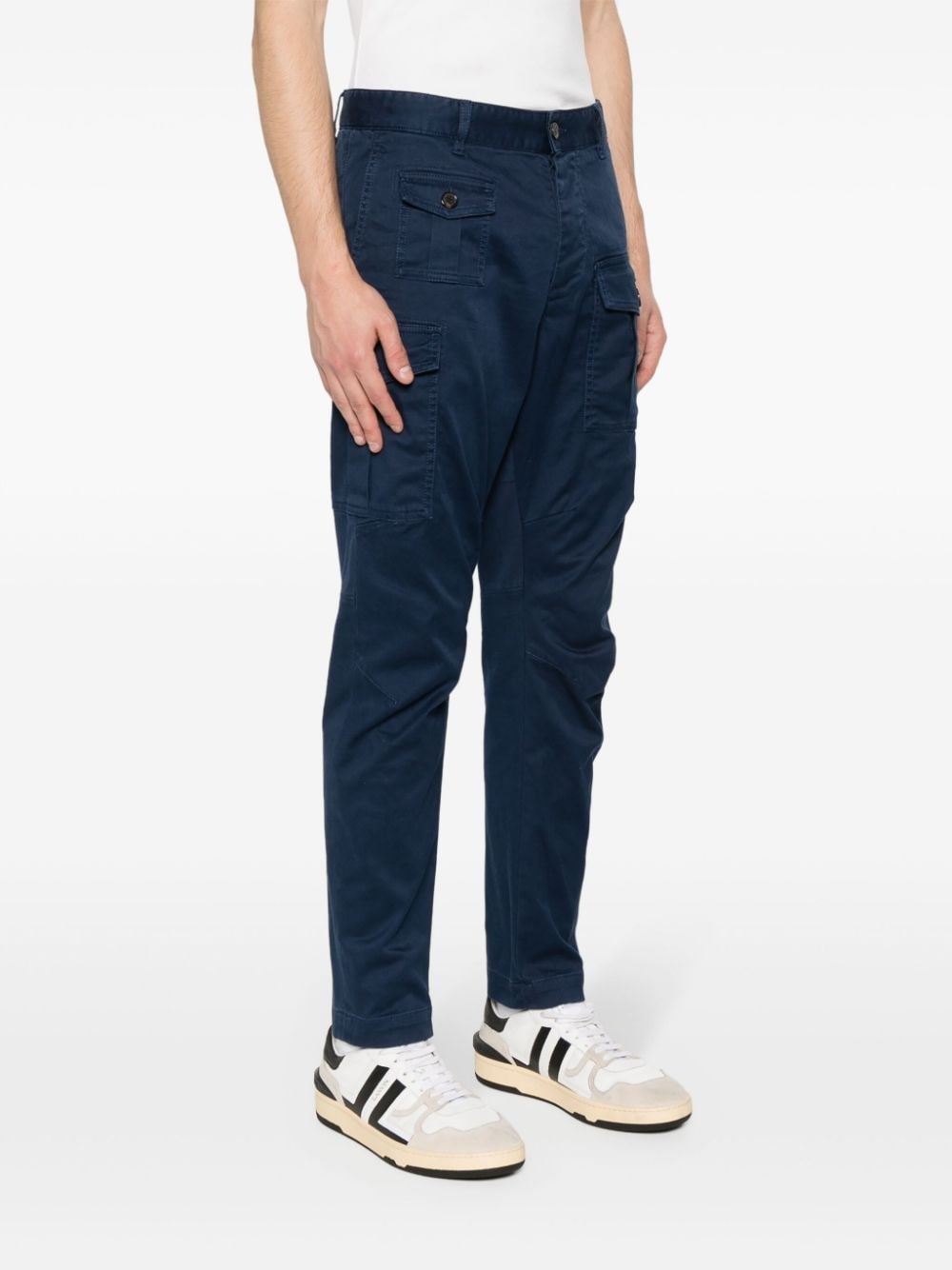 slim-cut cargo trousers - 3