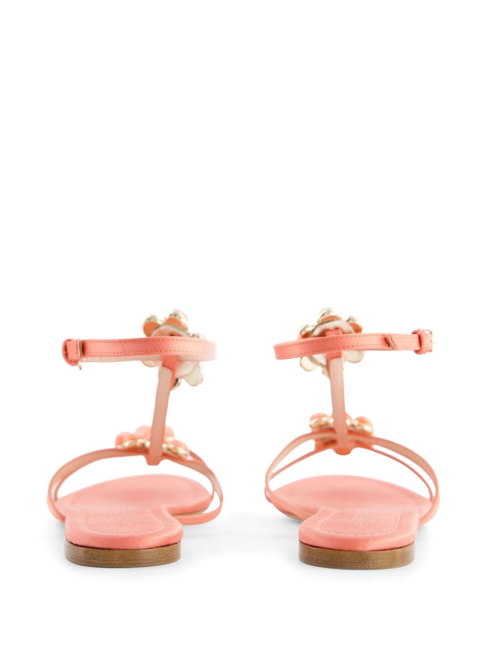flower-detailing leather sandals - 4