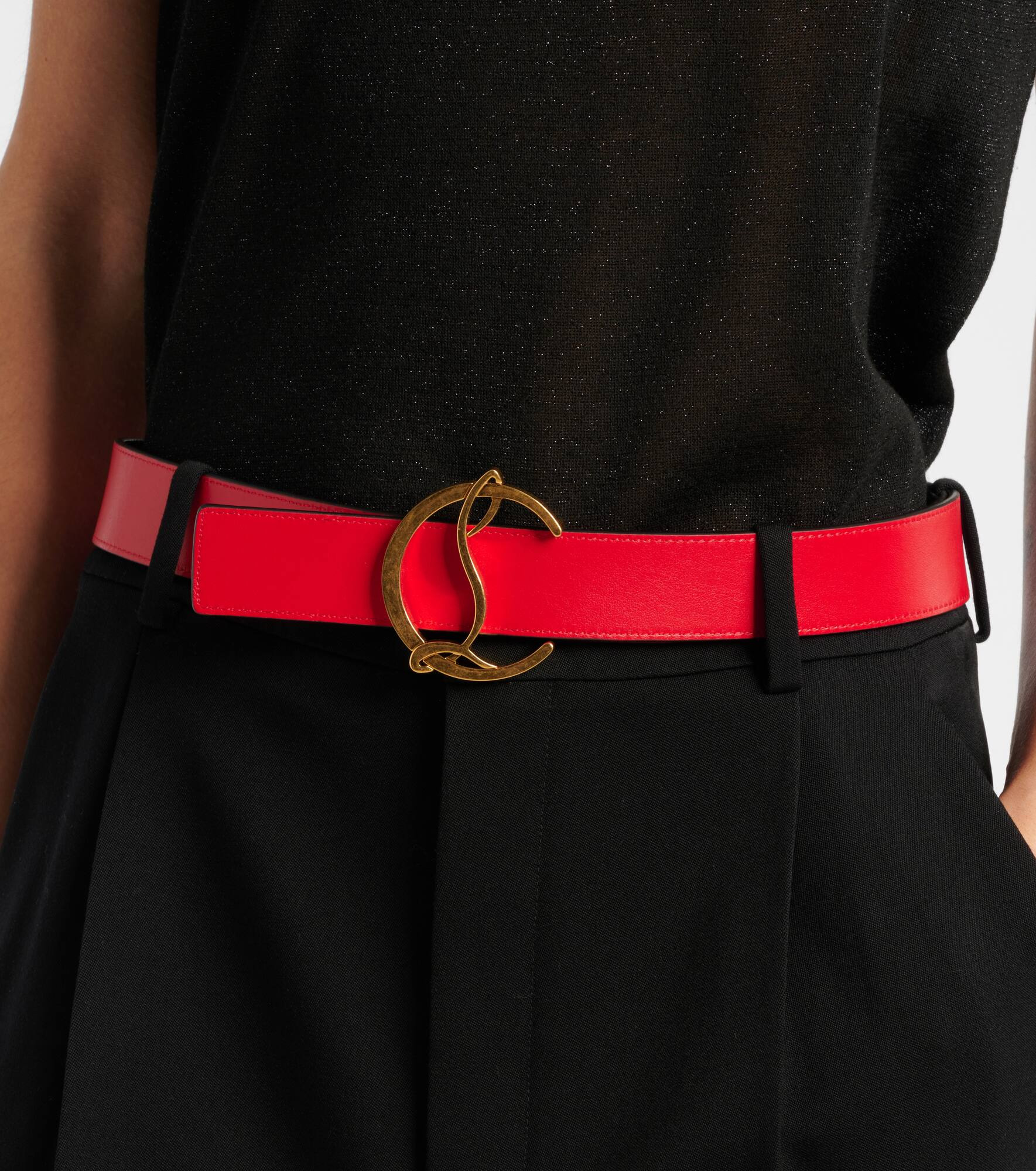 CL Logo reversible leather belt - 4