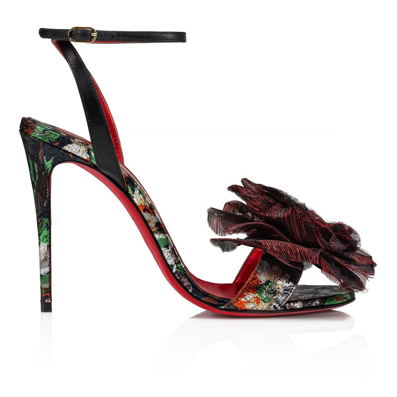 クリスチャンルブタン ハイヒール Flora Queen 100 ストーン 花柄 Christian Louboutin Flora Queen Black - 3230517J666 | REVERSIBLE