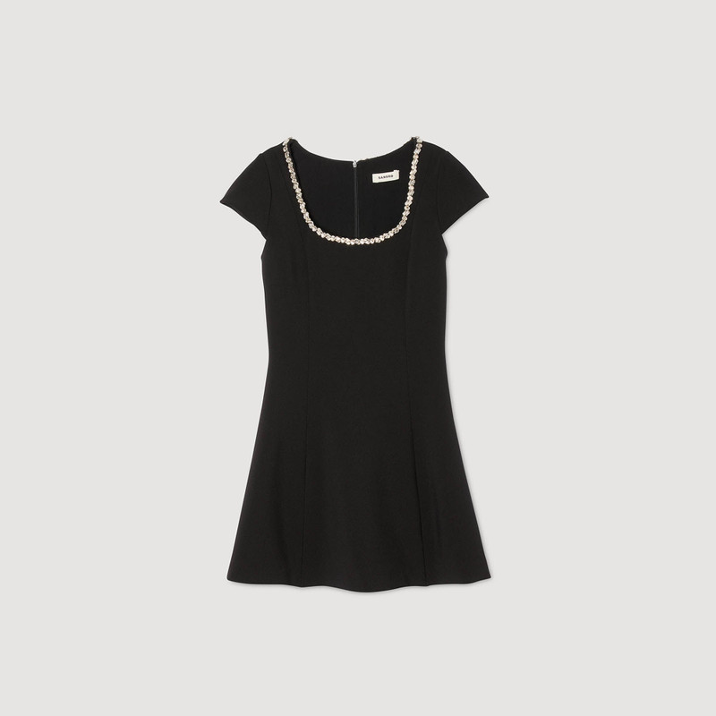 MINI DRESS WITH RHINESTONE COLLAR 1
