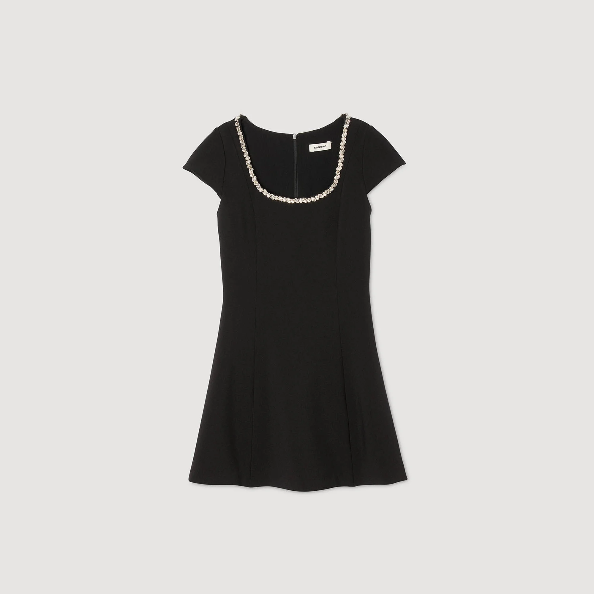 MINI DRESS WITH RHINESTONE COLLAR - 1