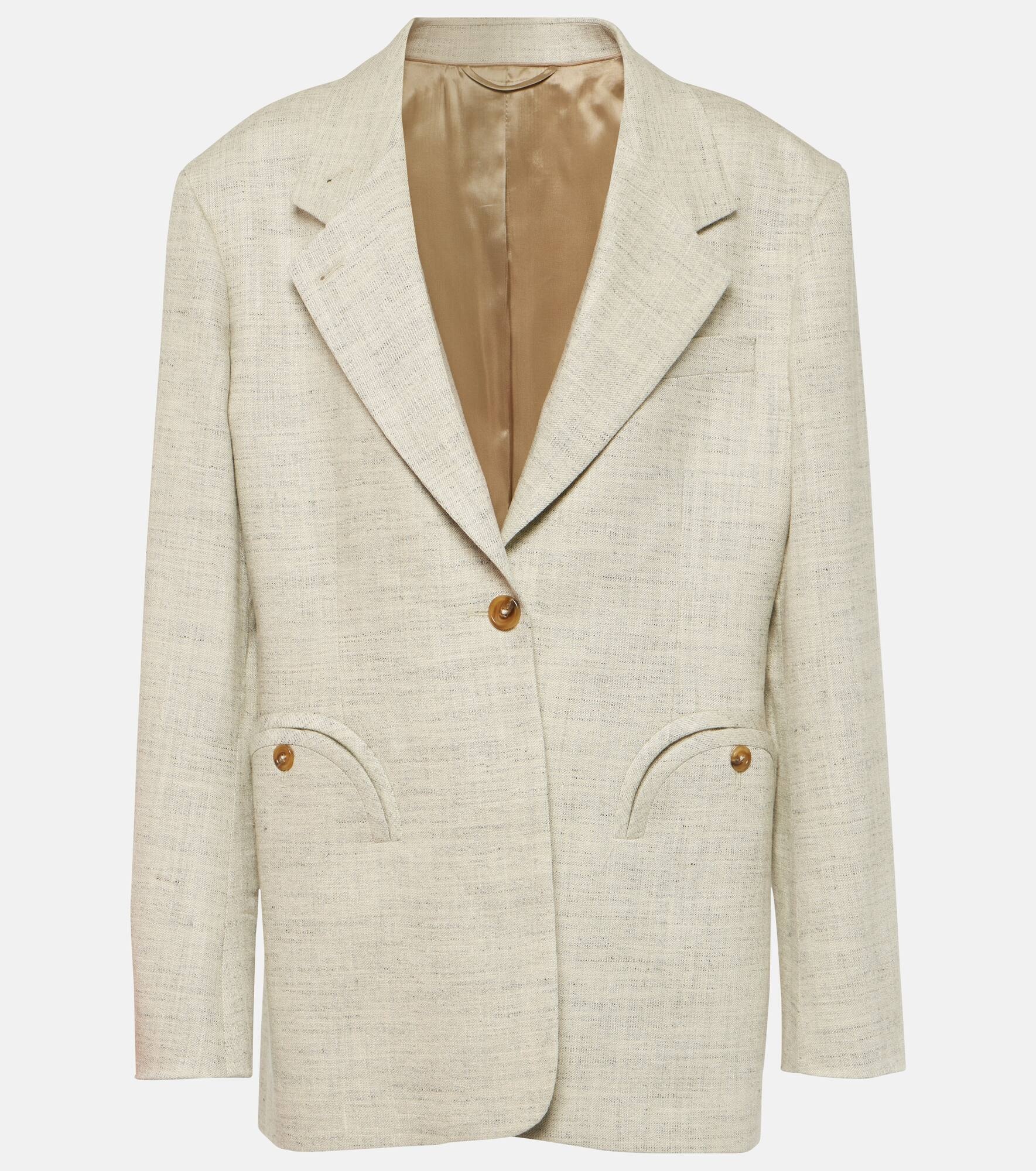 Laluna Daisy linen and silk-blend blazer - 1