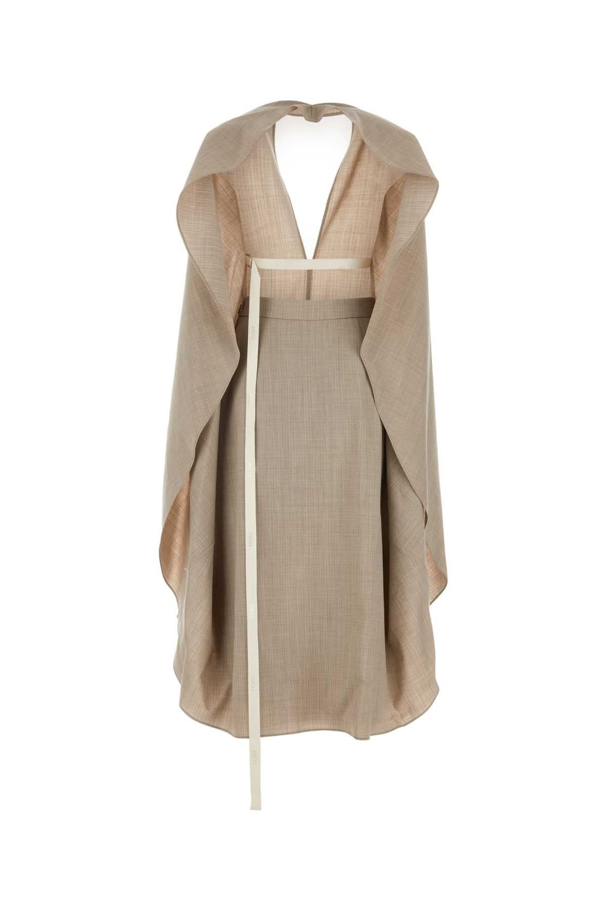 Fendi Women Cappuccino Flannel Dress - 2