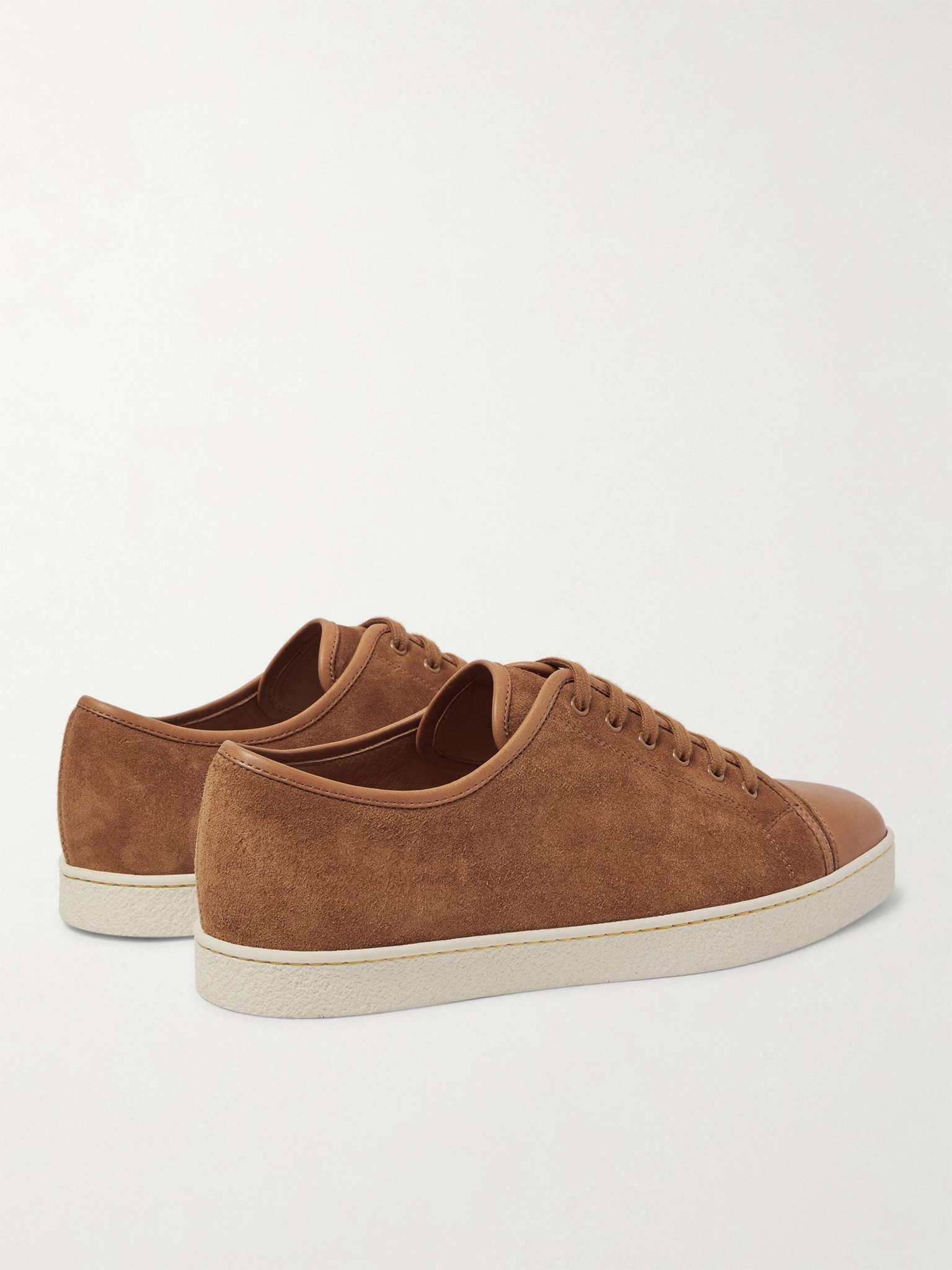 Levah Cap-Toe Suede and Leather Sneakers - 13