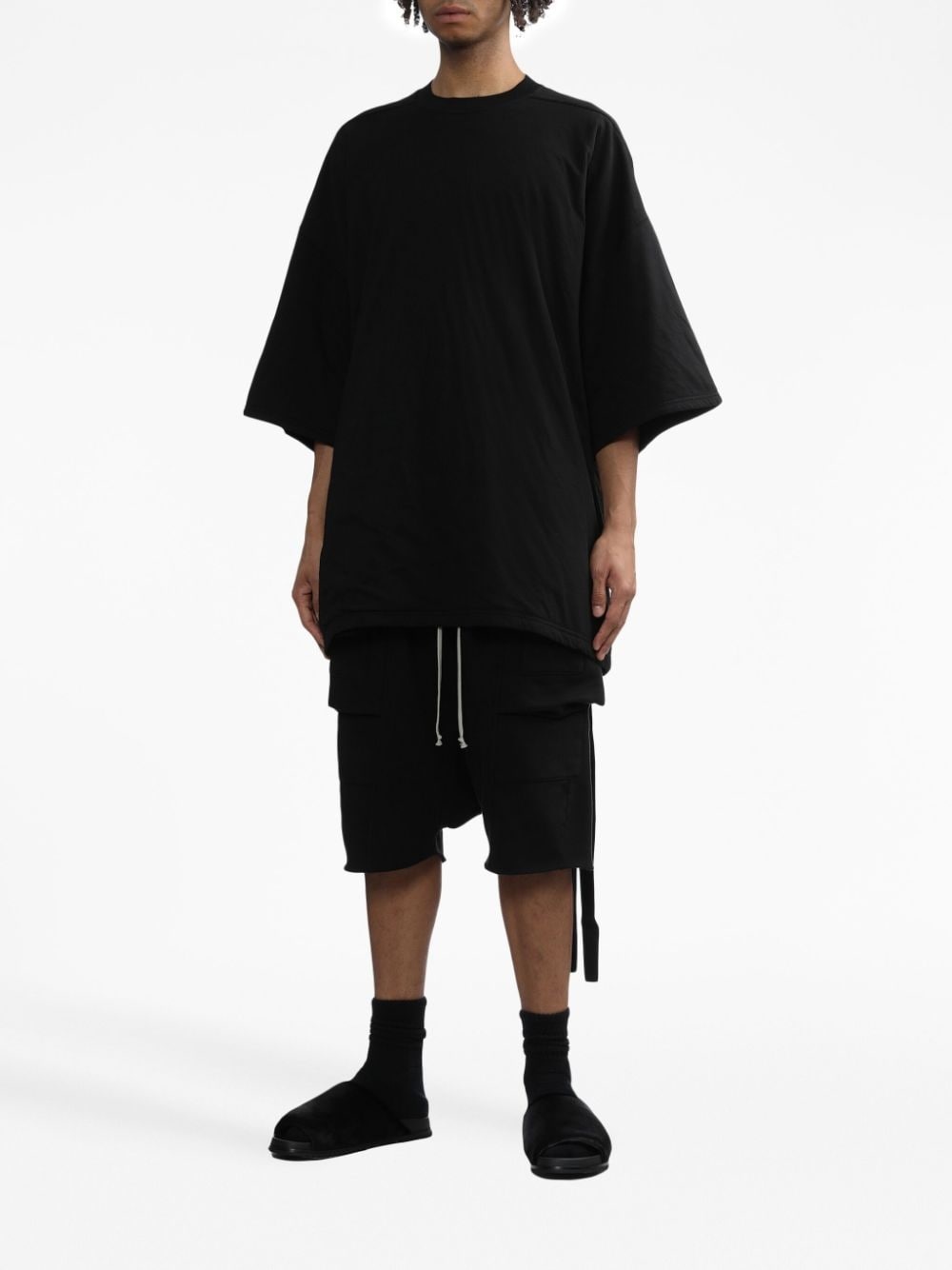 drawstring-hem half-sleeved T-Shirt - 3