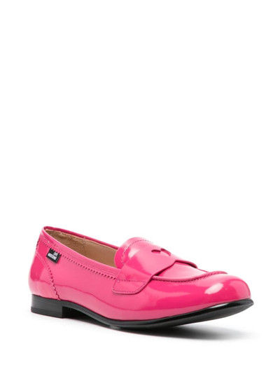 Moschino high-shine leather loafers outlook