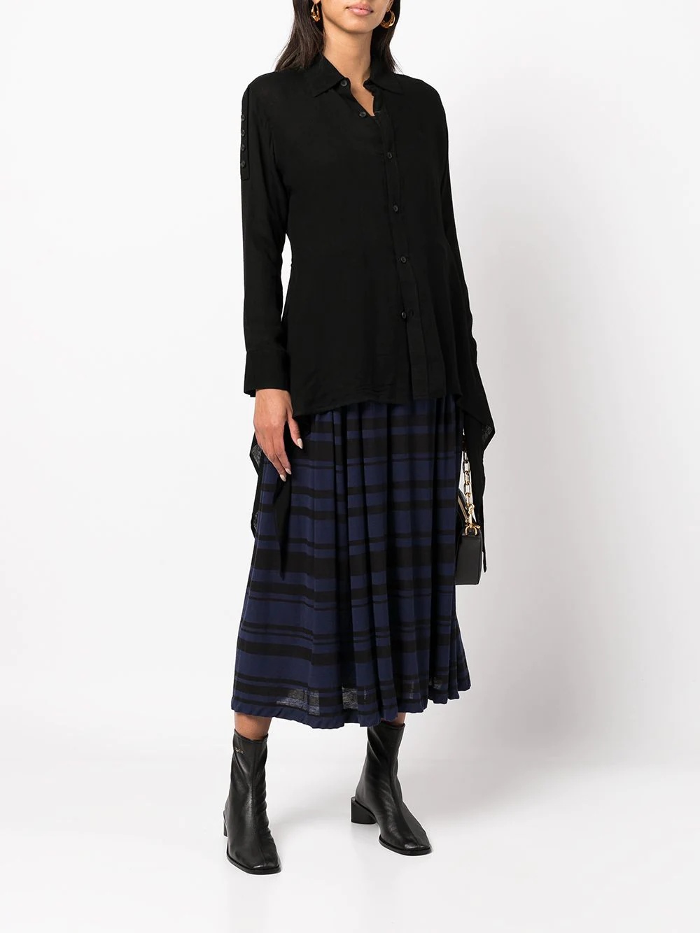 asymmetric-hem long-sleeve shirt - 2