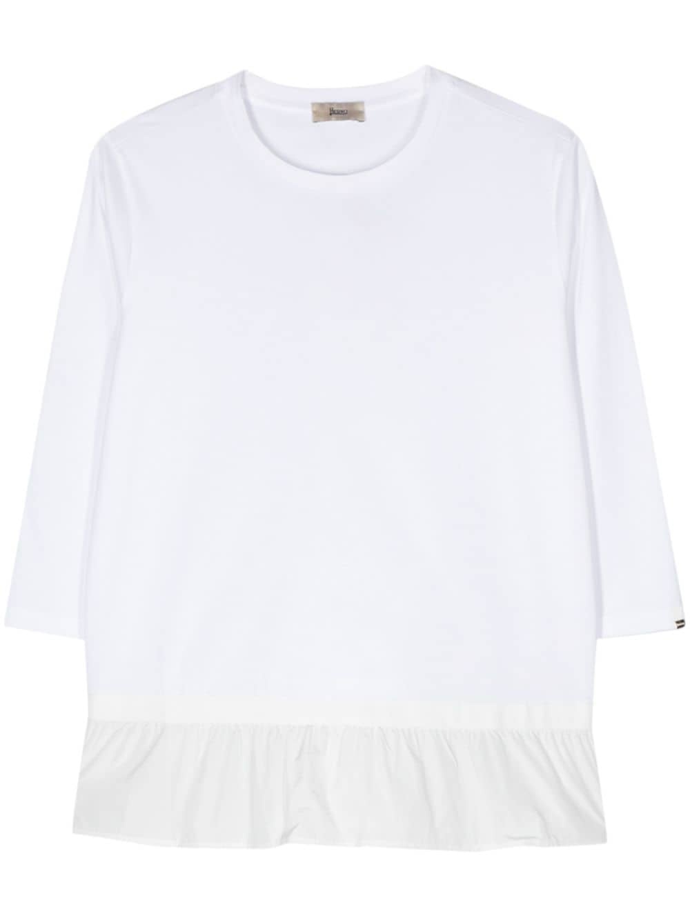 peplum-hem cotton T-shirt - 1