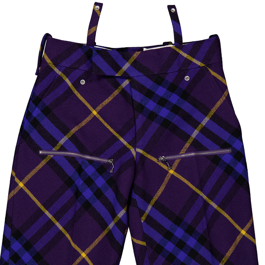 Burberry Ribbon Check Tailored Wool Trousers - 7