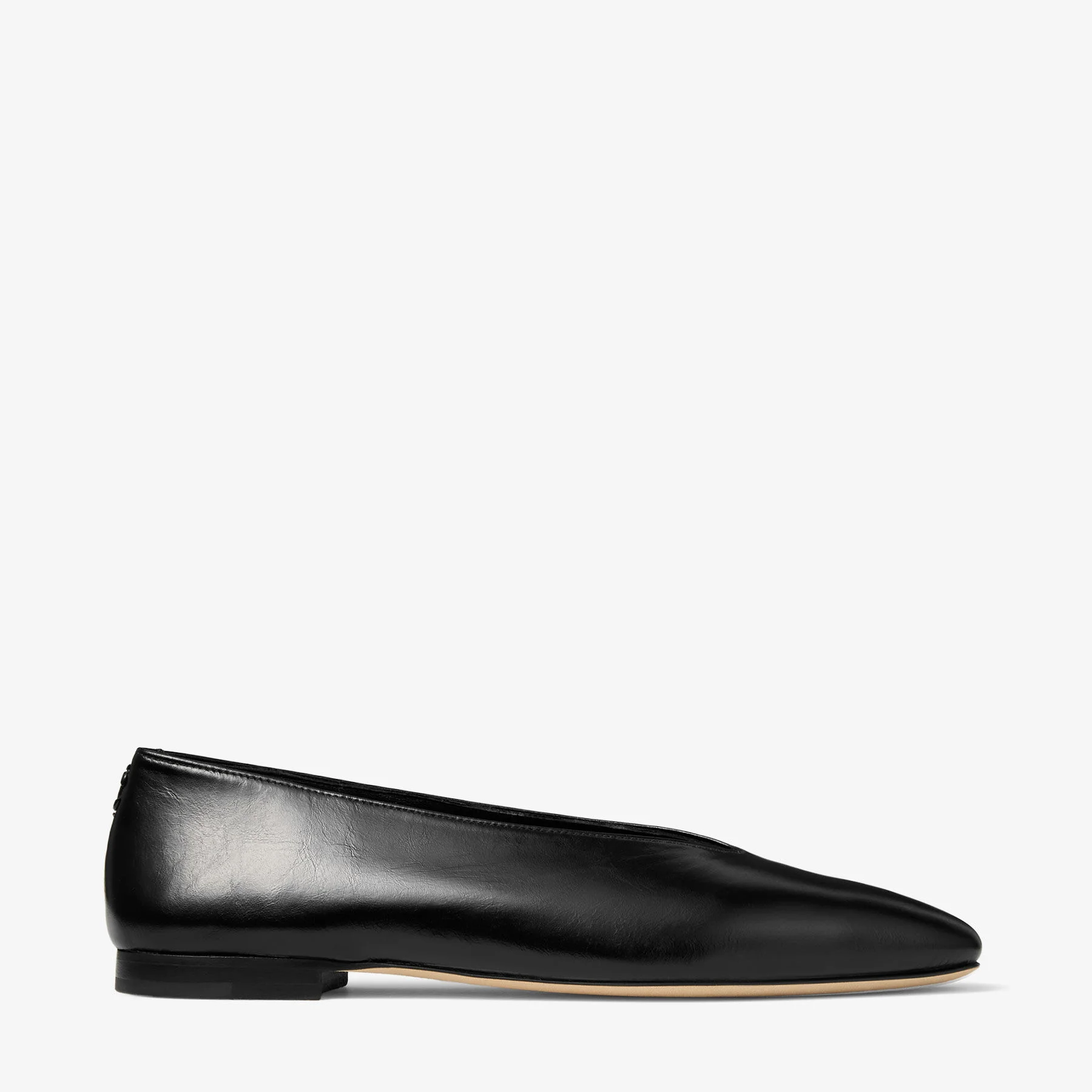Margot Flat Black Soft Shiny Biker Leather Flats - 1