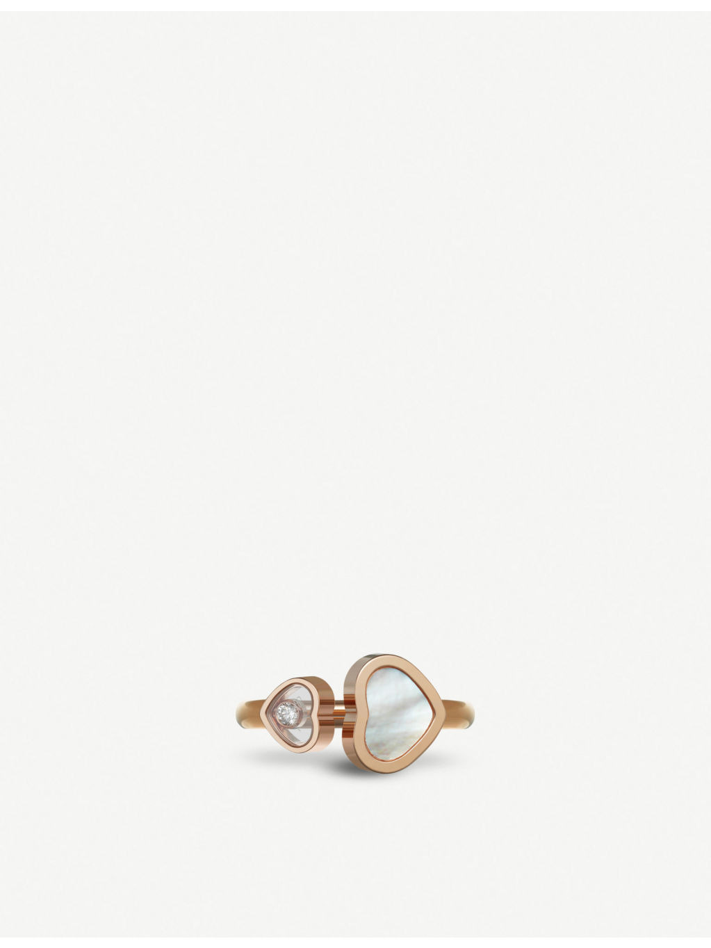Happy Hearts 18c rose-gold and mother-of-pearl ring - 1