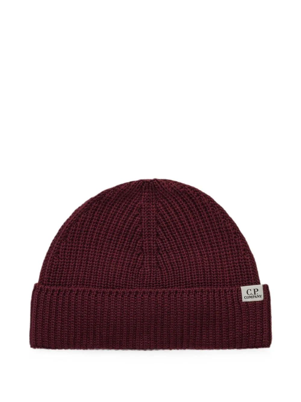 logo-patch ribbed beanie hat - 1