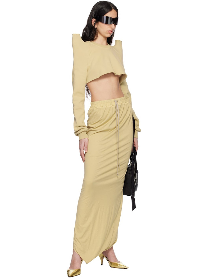 Rick Owens DRKSHDW Beige Hollywood Pull On Pillar Maxi Skirt outlook