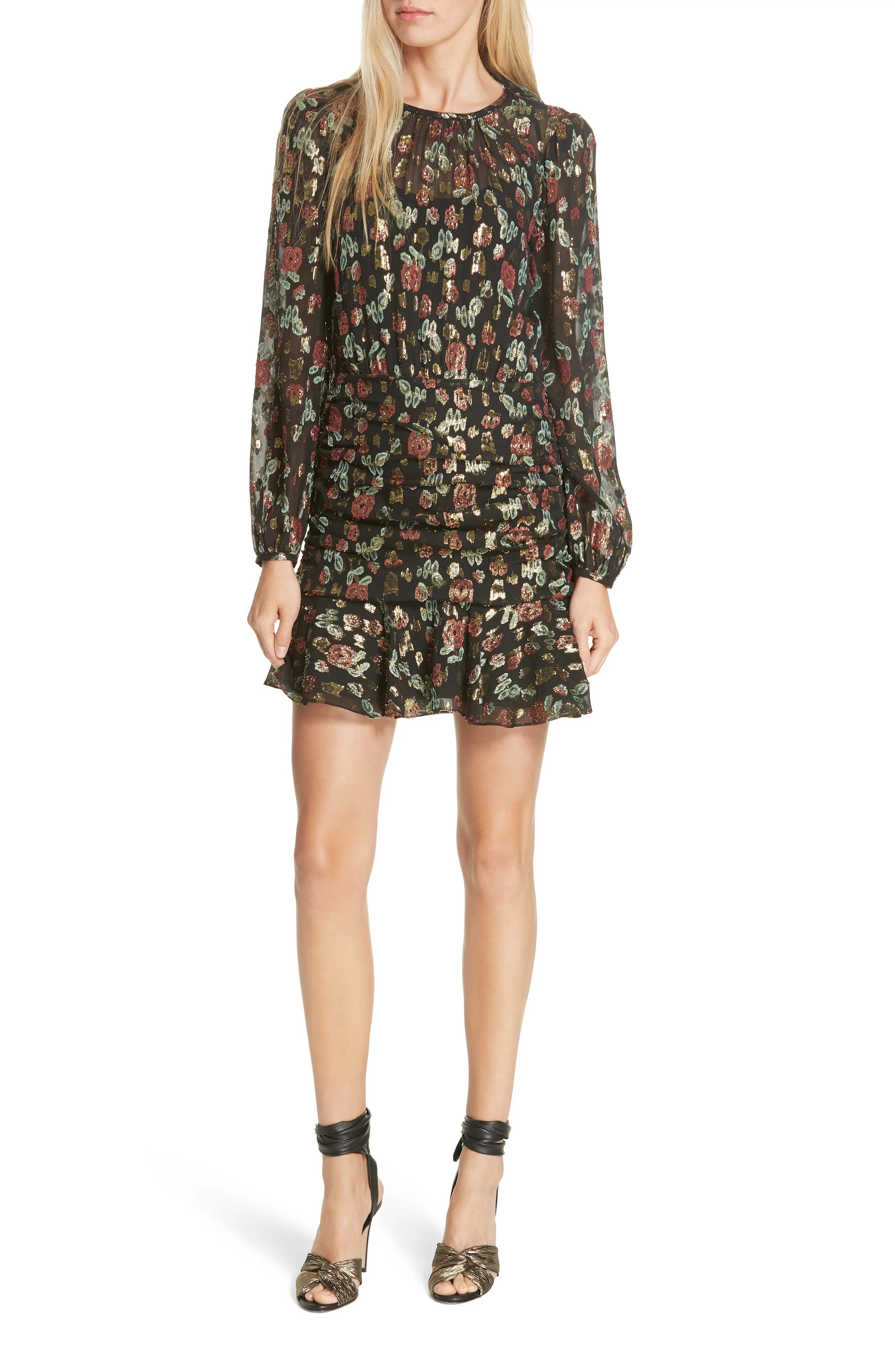 Robin Silk Blend Jacquard Minidress - 1