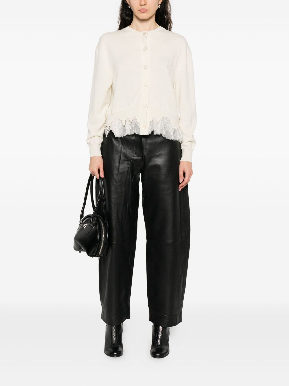 lace-trimmed cardigan - 2