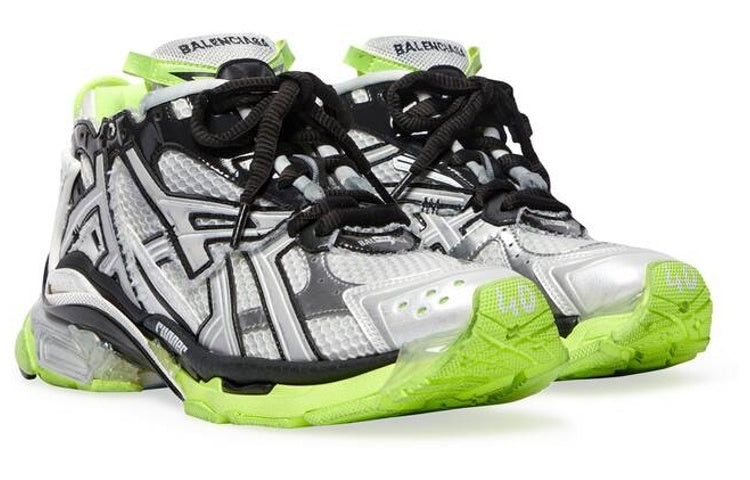 Balenciaga Runner Sneakers 'White Black and Neon Yellow Mesh and Nylon' 677403W3RBP1093 - 3