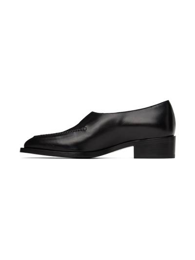 PETER DO Black V-Neck Loafers outlook