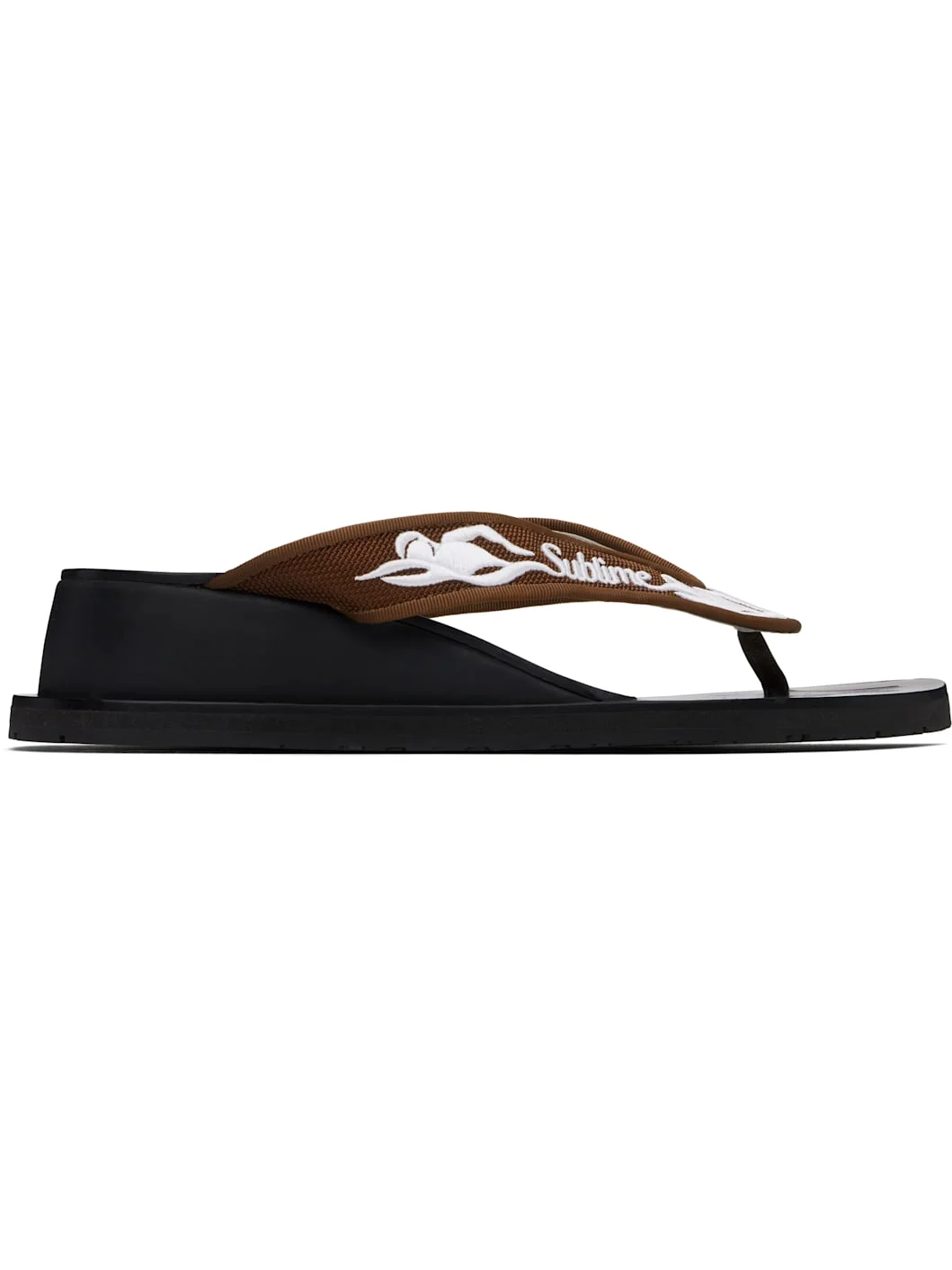 Brown Sublime Wedge Flip-Flops - 1