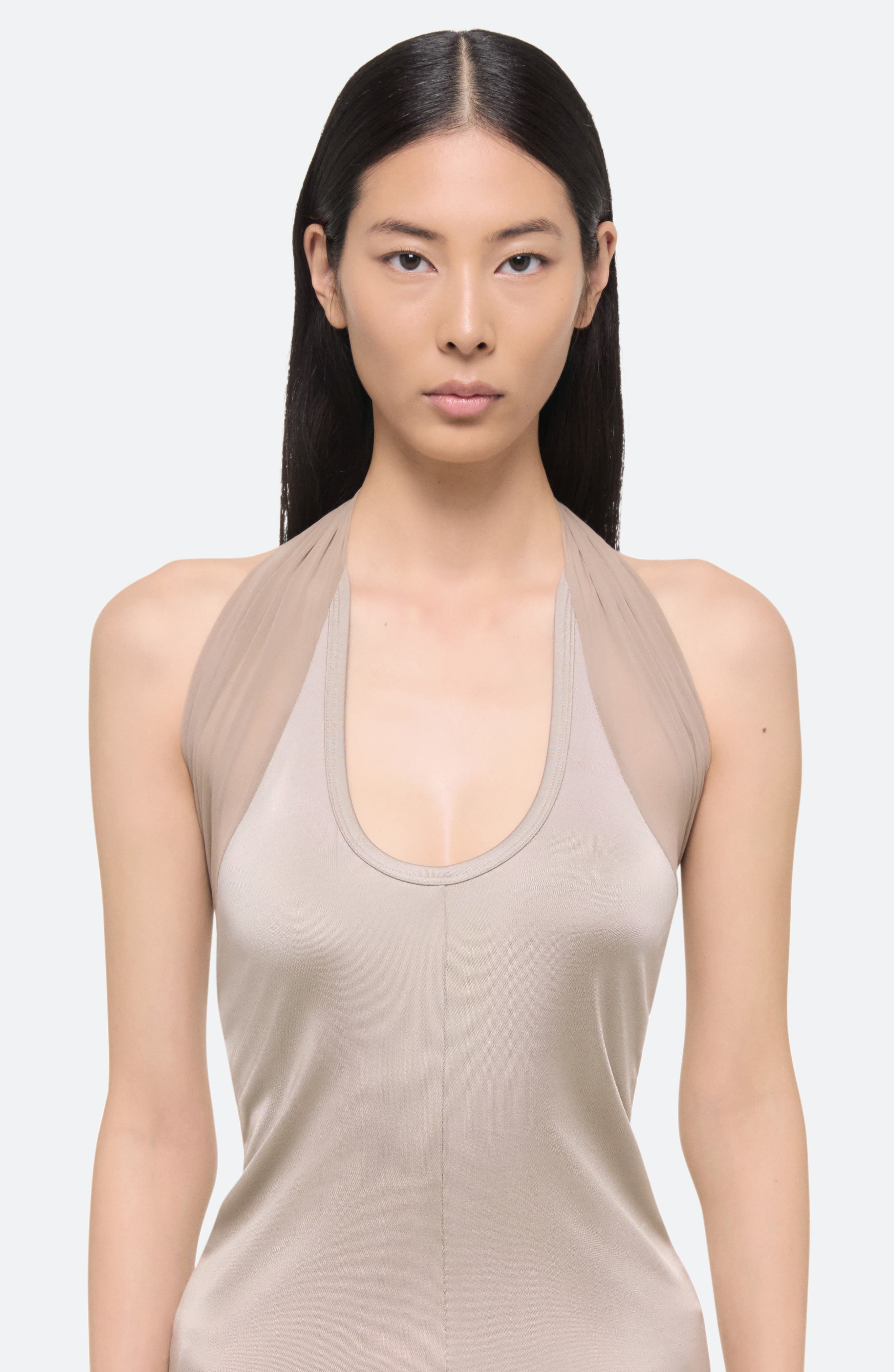 Helmut Lang Dancer Halter Top in Dune - 4
