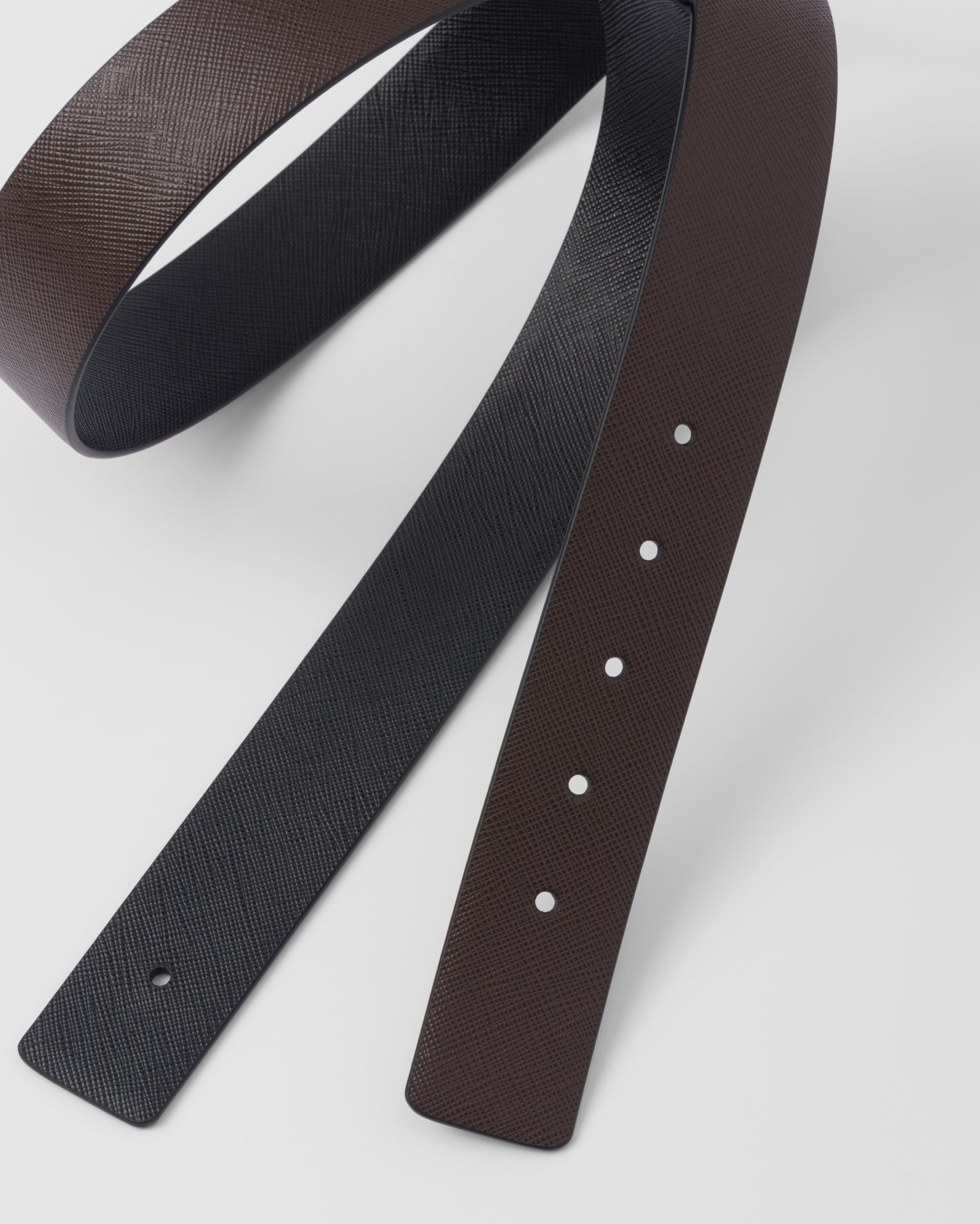 Reversible Saffiano leather belt strap - 2