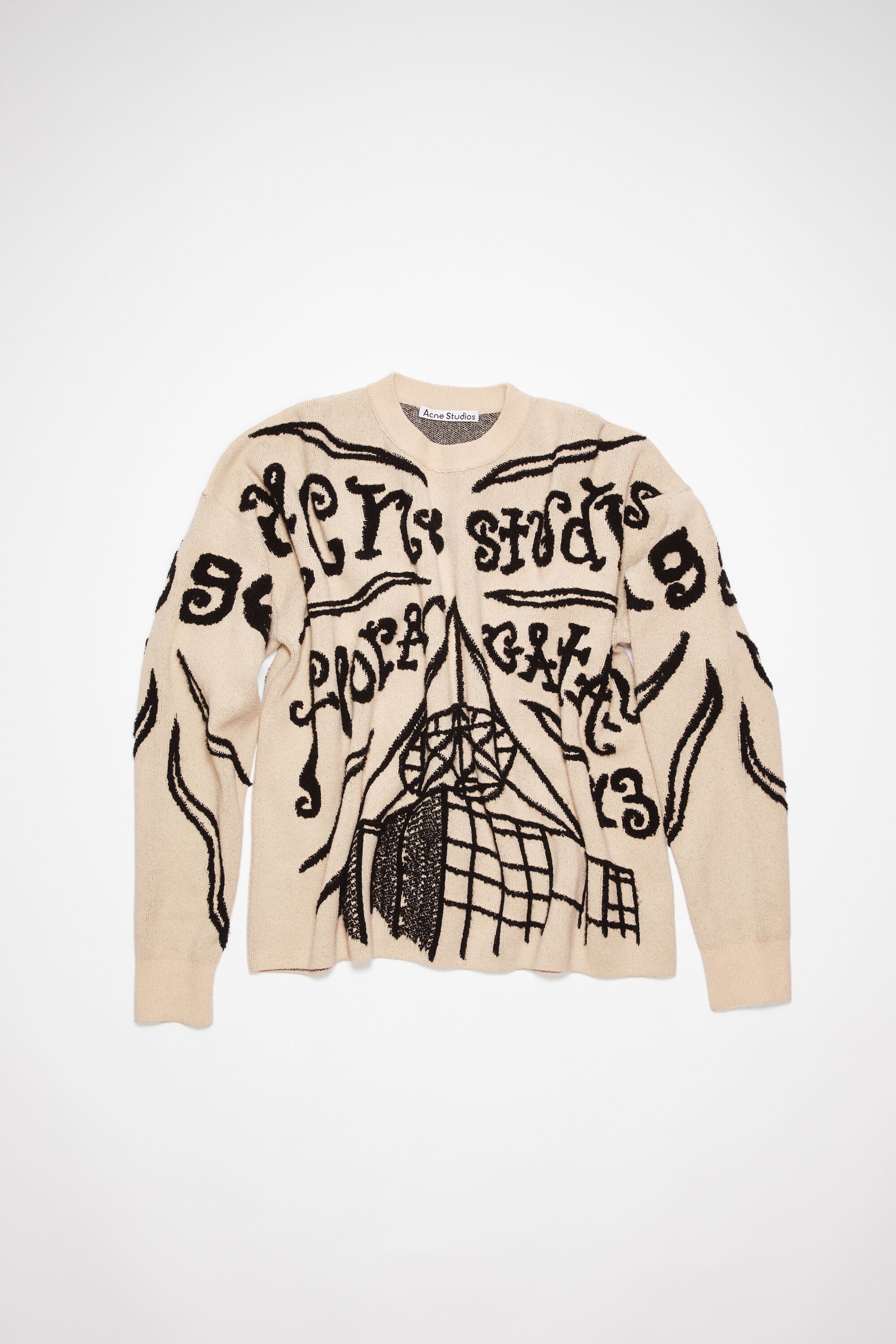 Jacquard logo jumper - Ecru/black - 6