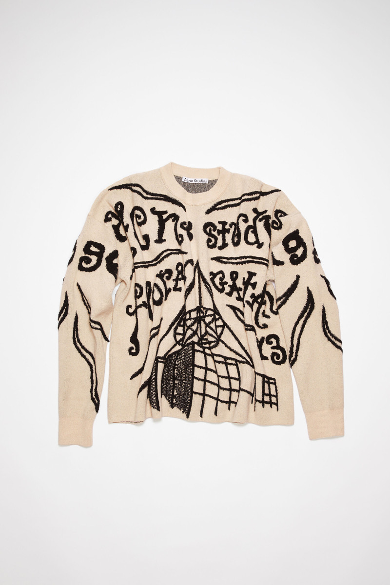 Jacquard logo jumper - Ecru/black 6