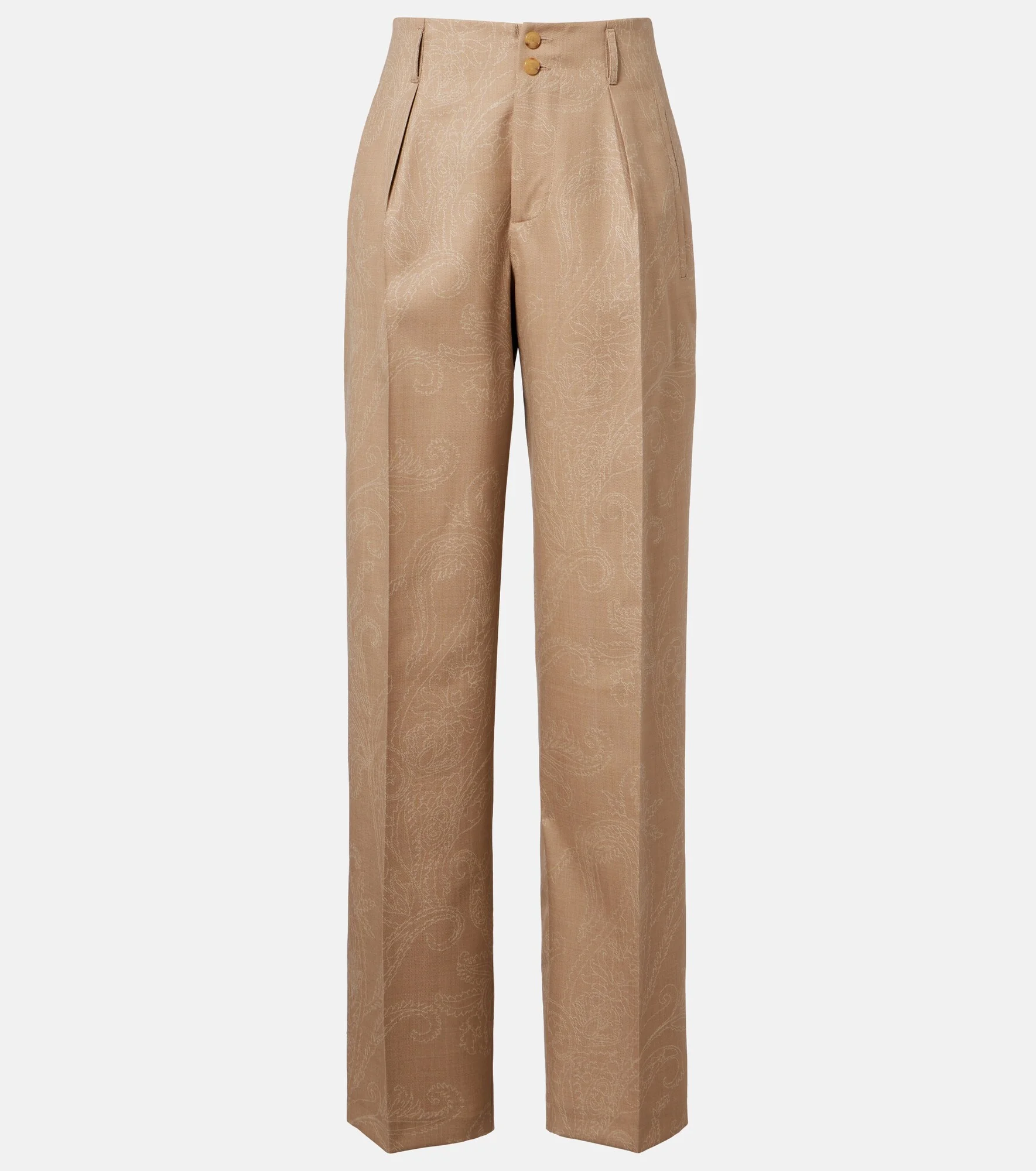 Wool jacquard straight pants - 1