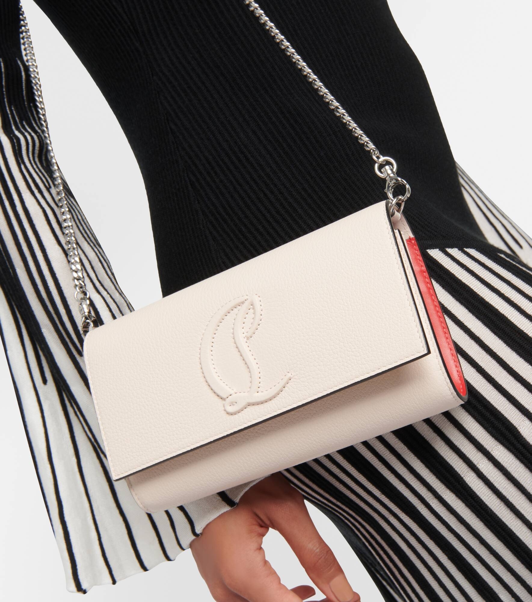 Logo leather wallet on chain - 2