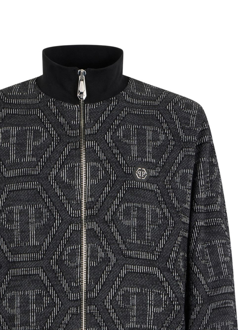 PHILIPP PLEIN monogram-jacquard tracksuit jacket outlook