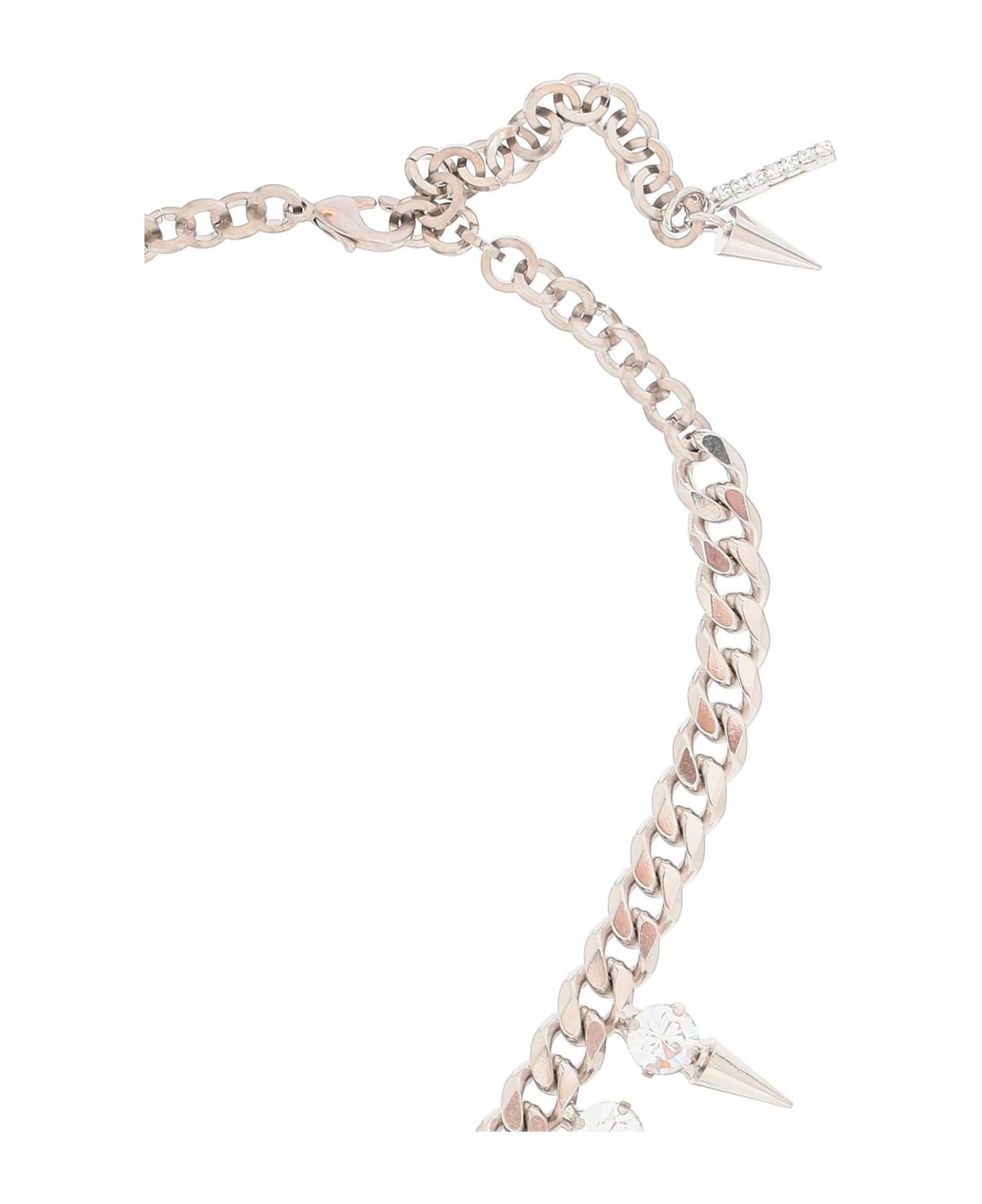 Choker With Crystals And Spikes - 3