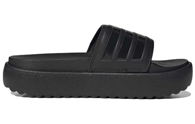 (WMNS) adidas Adilette Platform Slide 'Triple Black' HQ6179 - 3