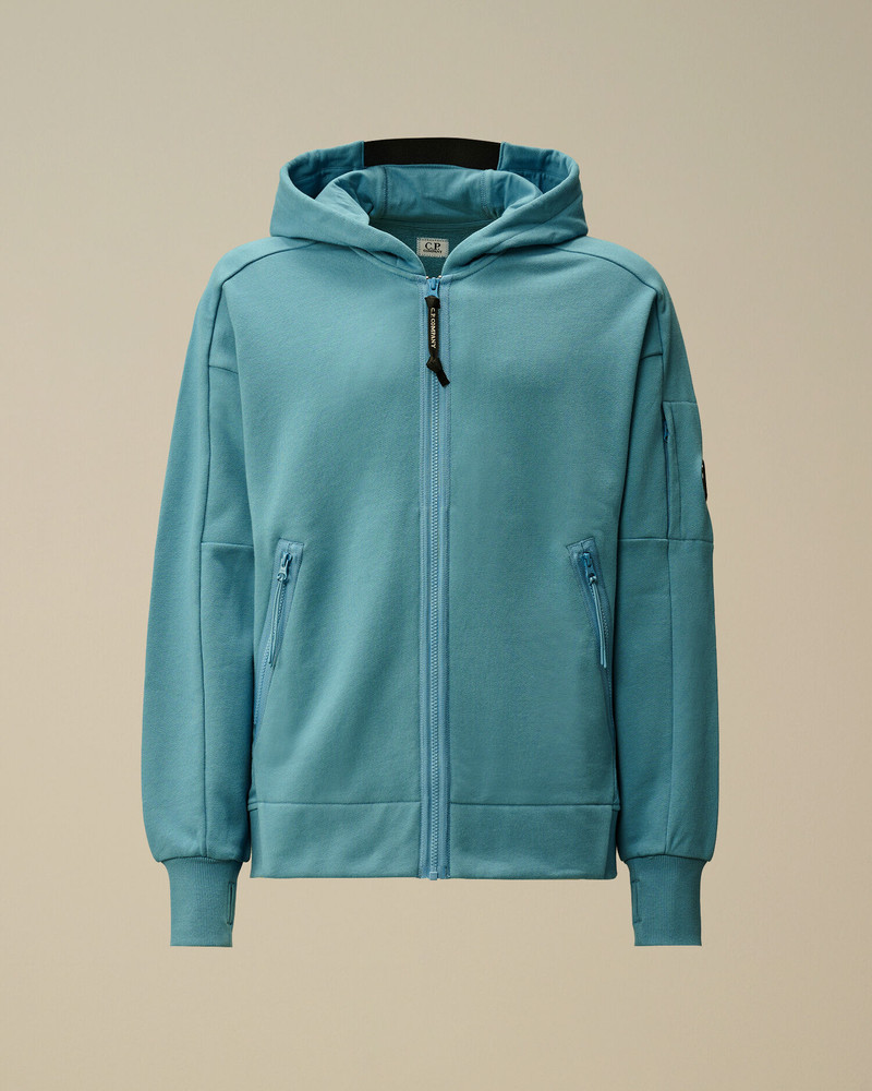 Diagonal Raised Fleece Hooded Full Zip Sweatshirt 1