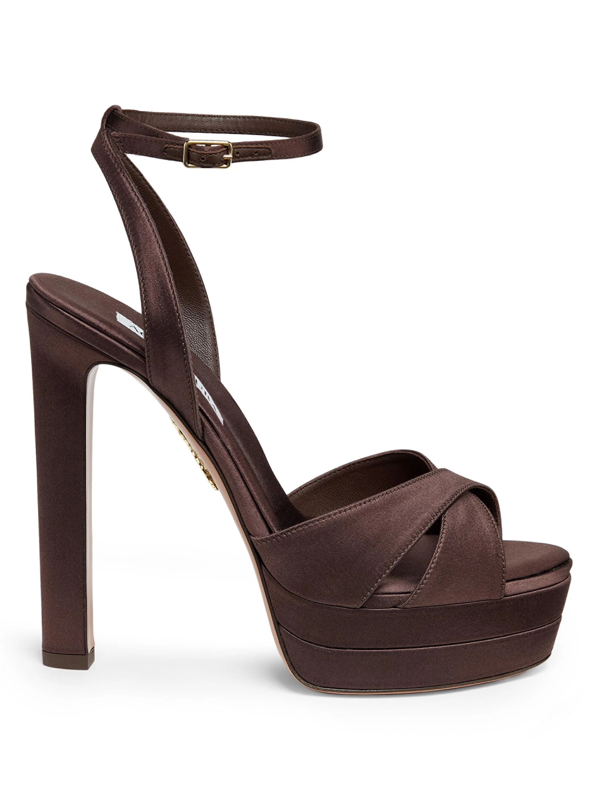Women's Divine 130MM Satin & Leather Sandals - Mocha - 1