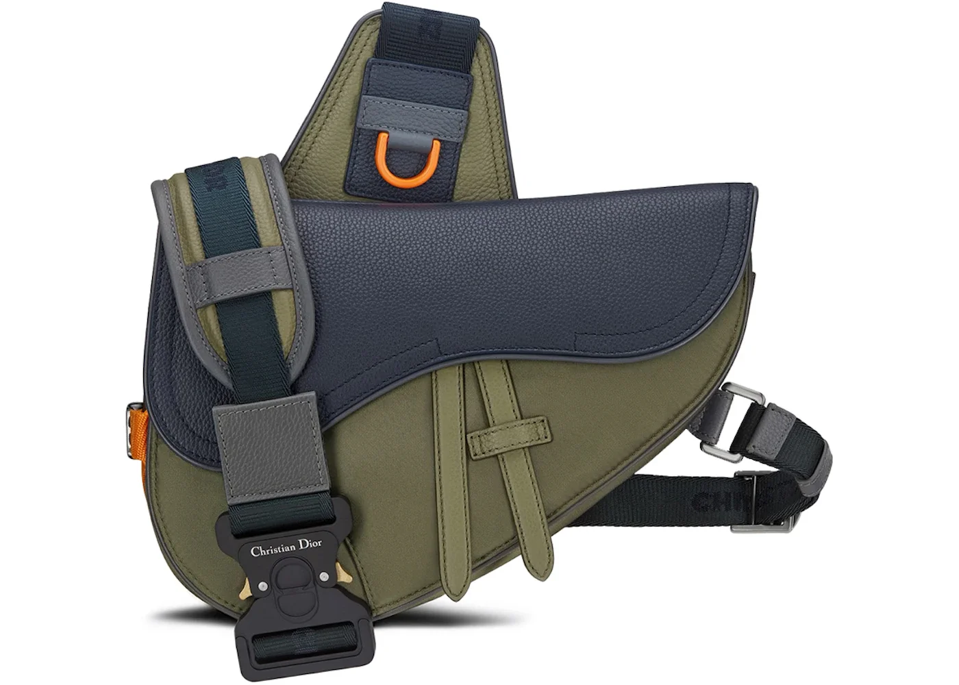 Dior x Sacai Saddle Bag Olive/Navy Blue - 1
