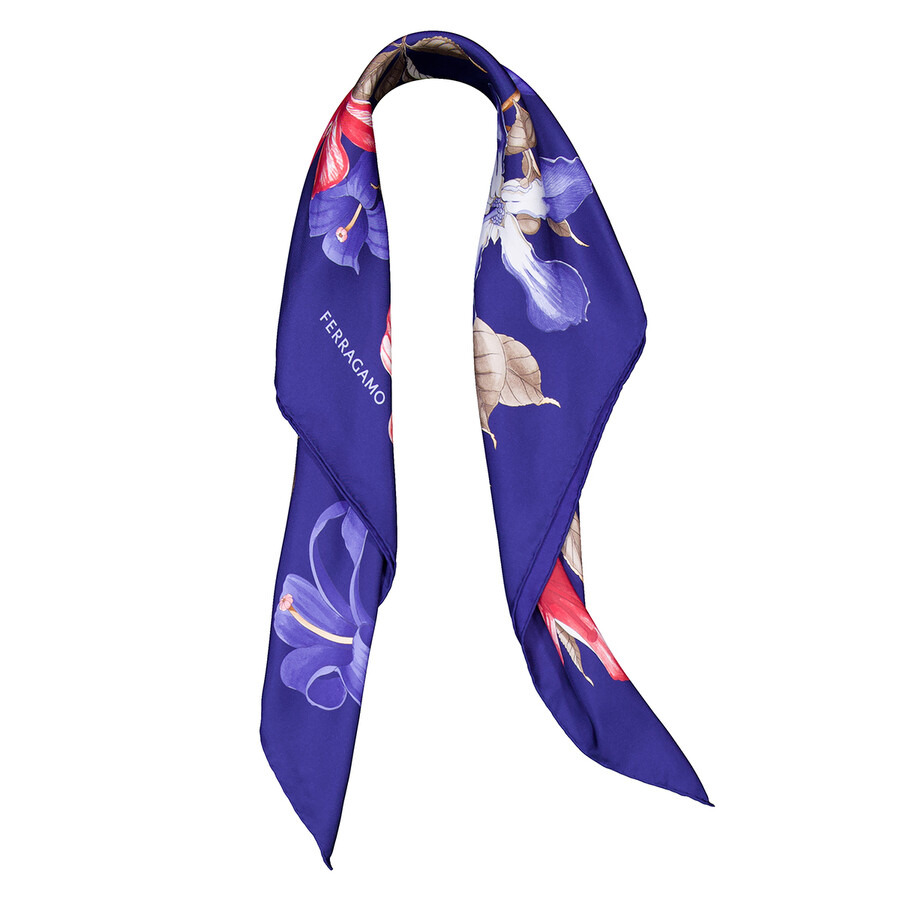 Ferragamo Hibiscus Print Silk Foulard - 7