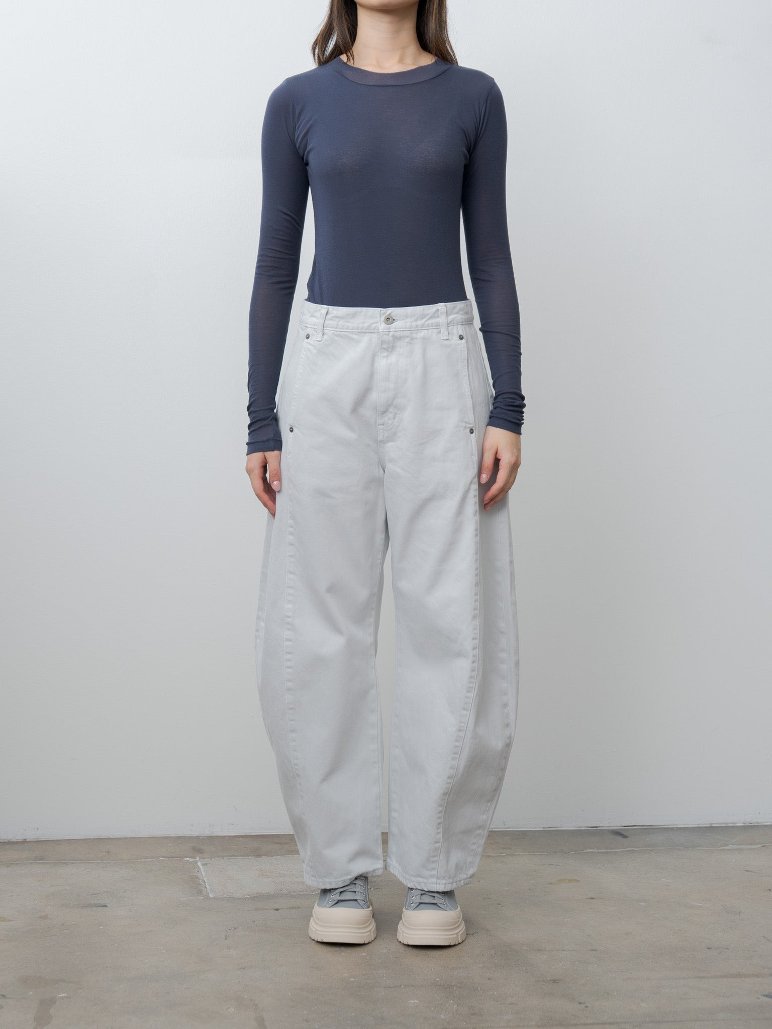 Super High Gauge Sheer Rib L/S Tee - Navy - 2