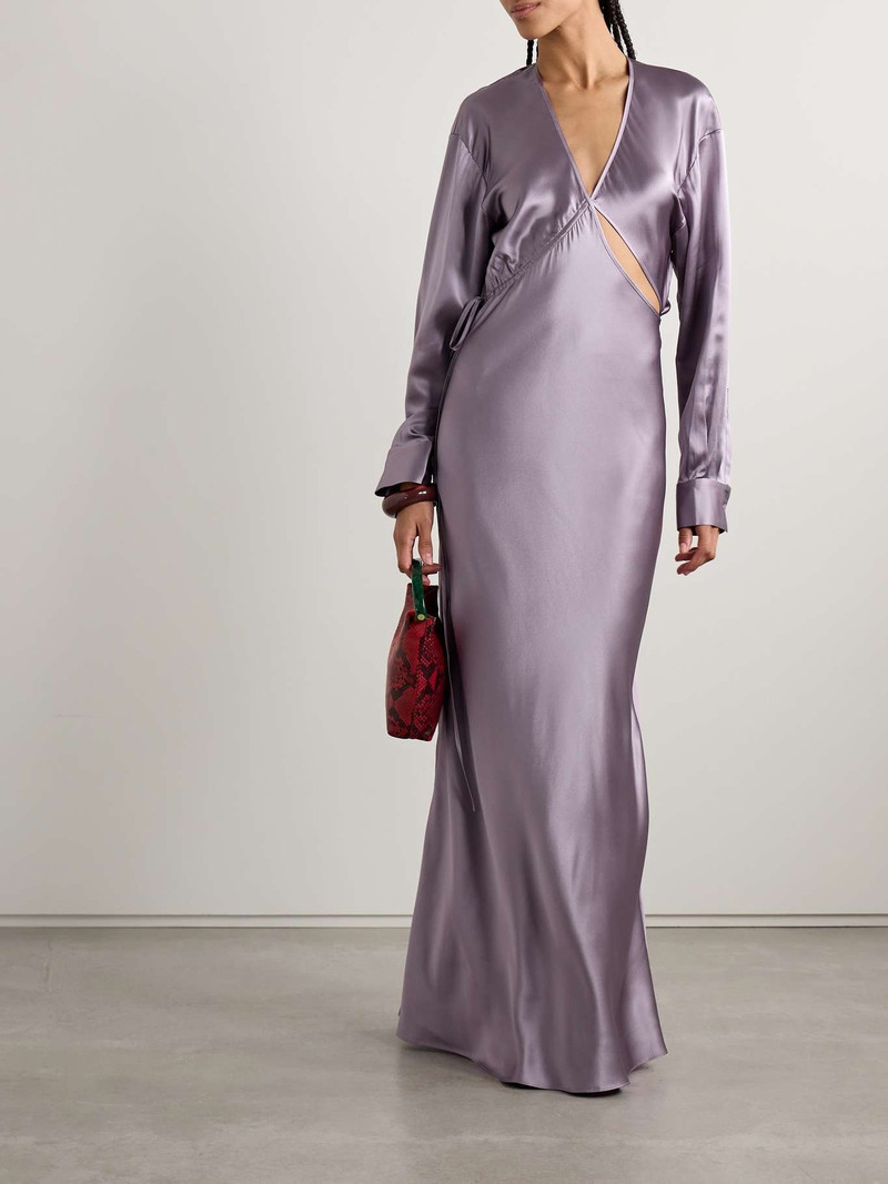 CHRISTOPHER ESBER Cutout silk-satin maxi dress Lilac outlook