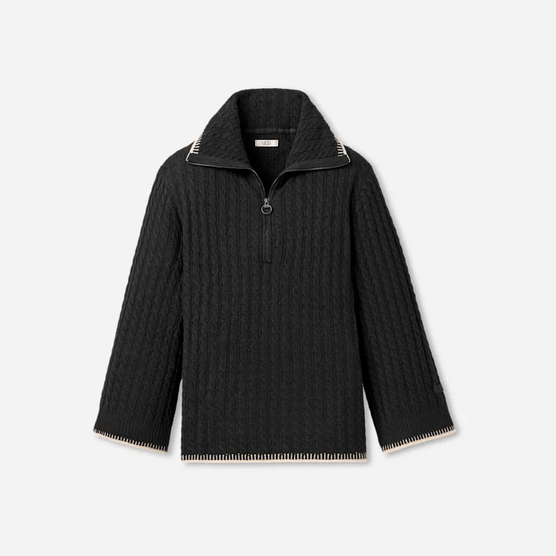 ® Women's Rylynn Quarter-Zip Sweater Tops in Black - 1