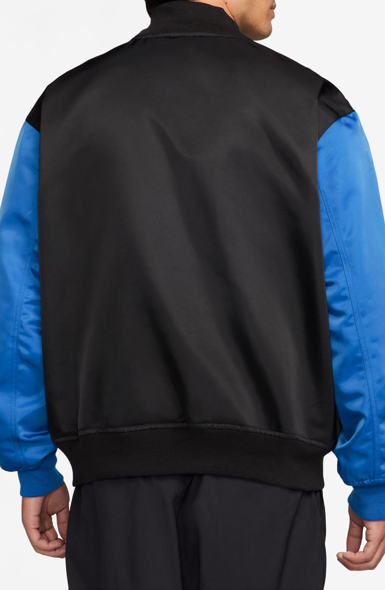 Jordan Brooklyn Collegiate Varsity Jacket in Black/Sport Blue at Nordstrom - 2
