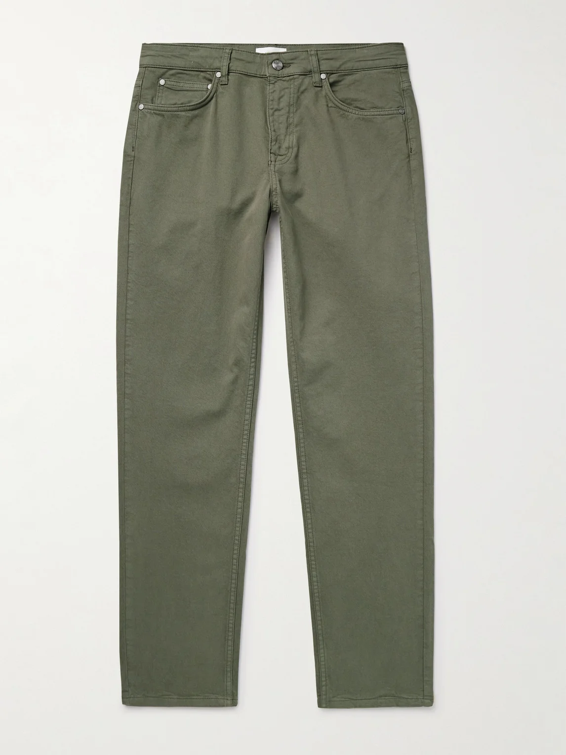 Tony 1923 Slim-Fit Garment-Dyed Organic Cotton-Blend Twill Trousers - 1