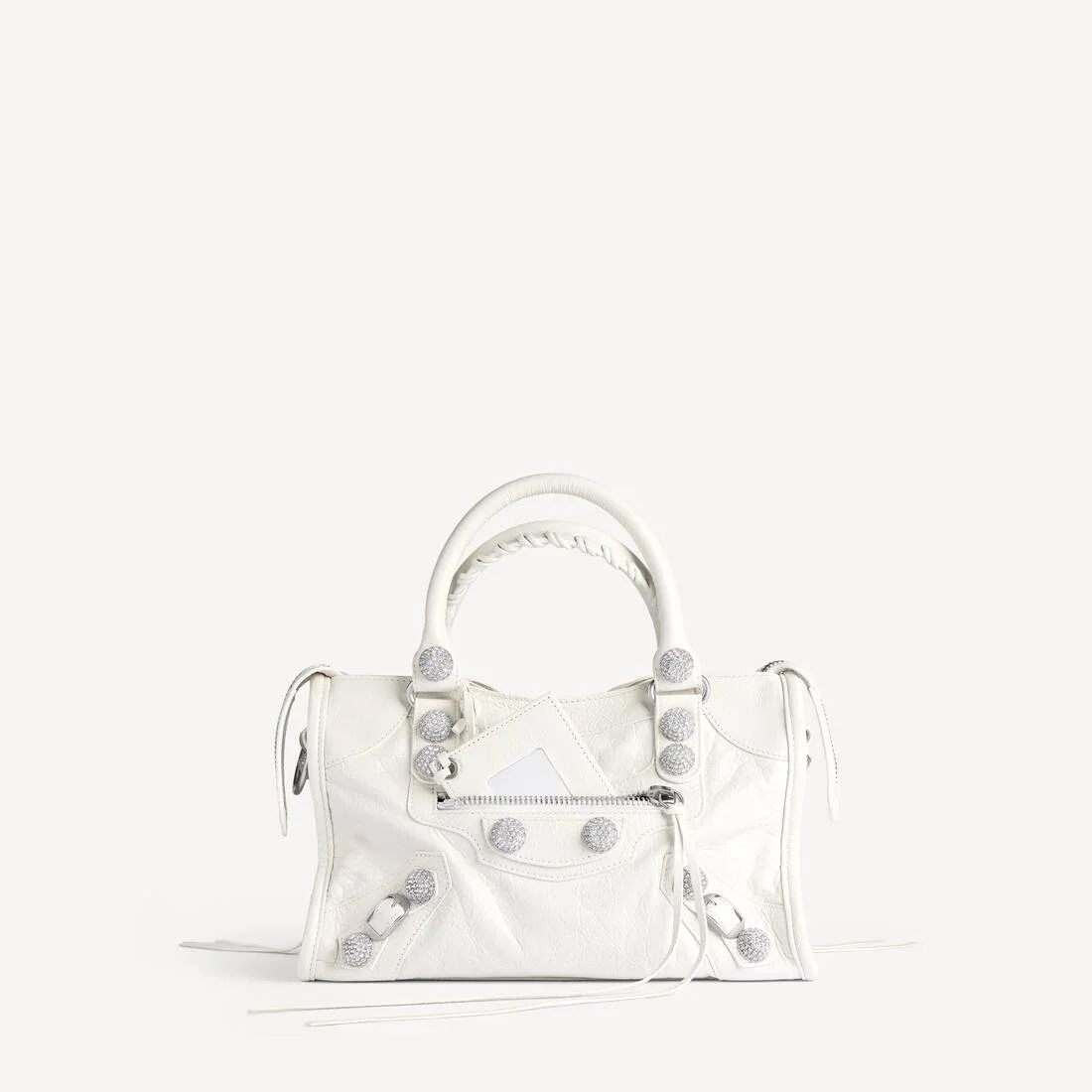 Women's Le City Bag Small Giant Studs With Rhinestones in Optic White - 1