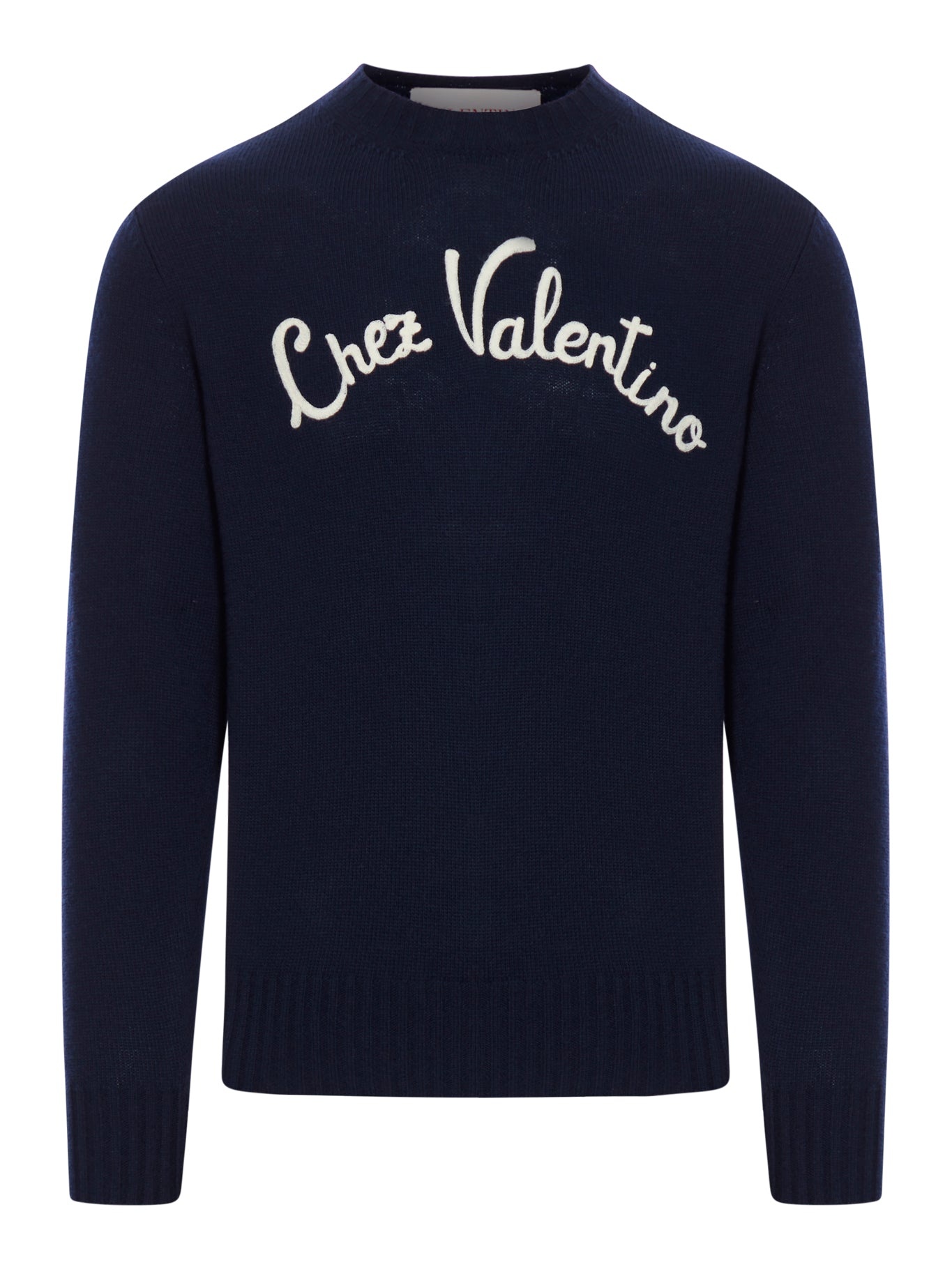 Valentino CREWNECK WOOL SWEATER WITH CHEZ VALENTINO