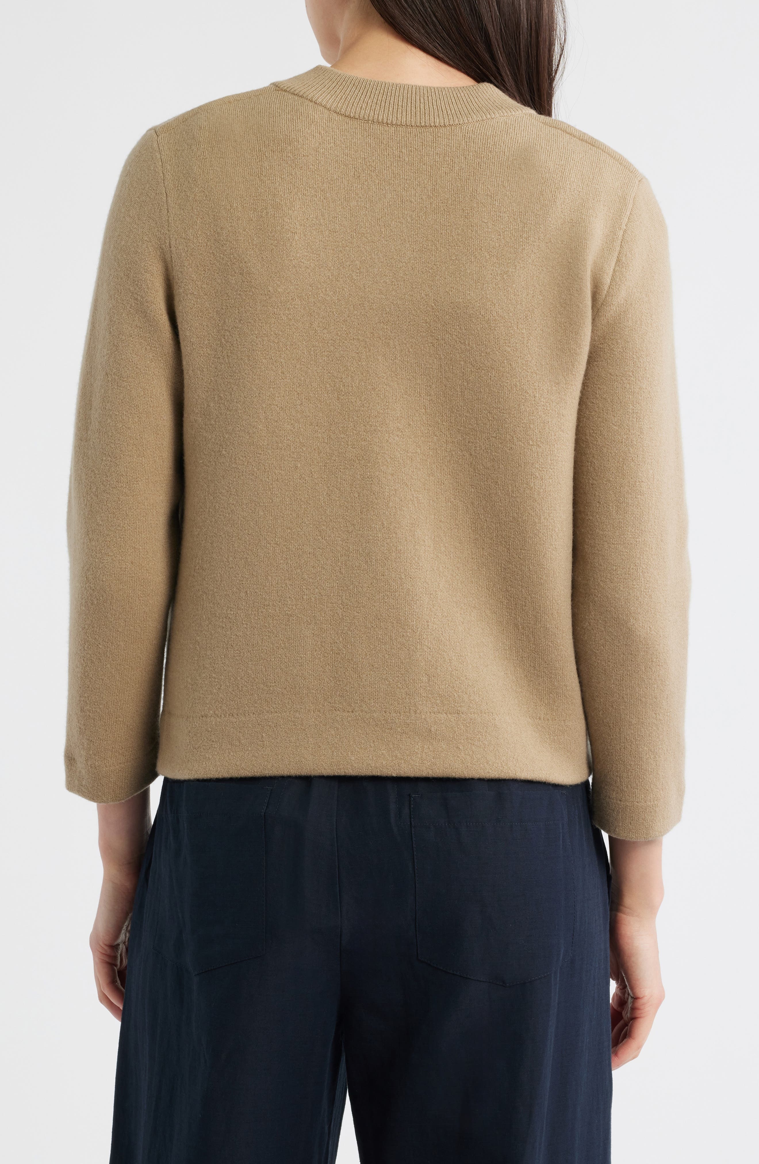 Vince Shrunken Wool & Cashmere Snap Cardigan in Fawn at Nordstrom - 2