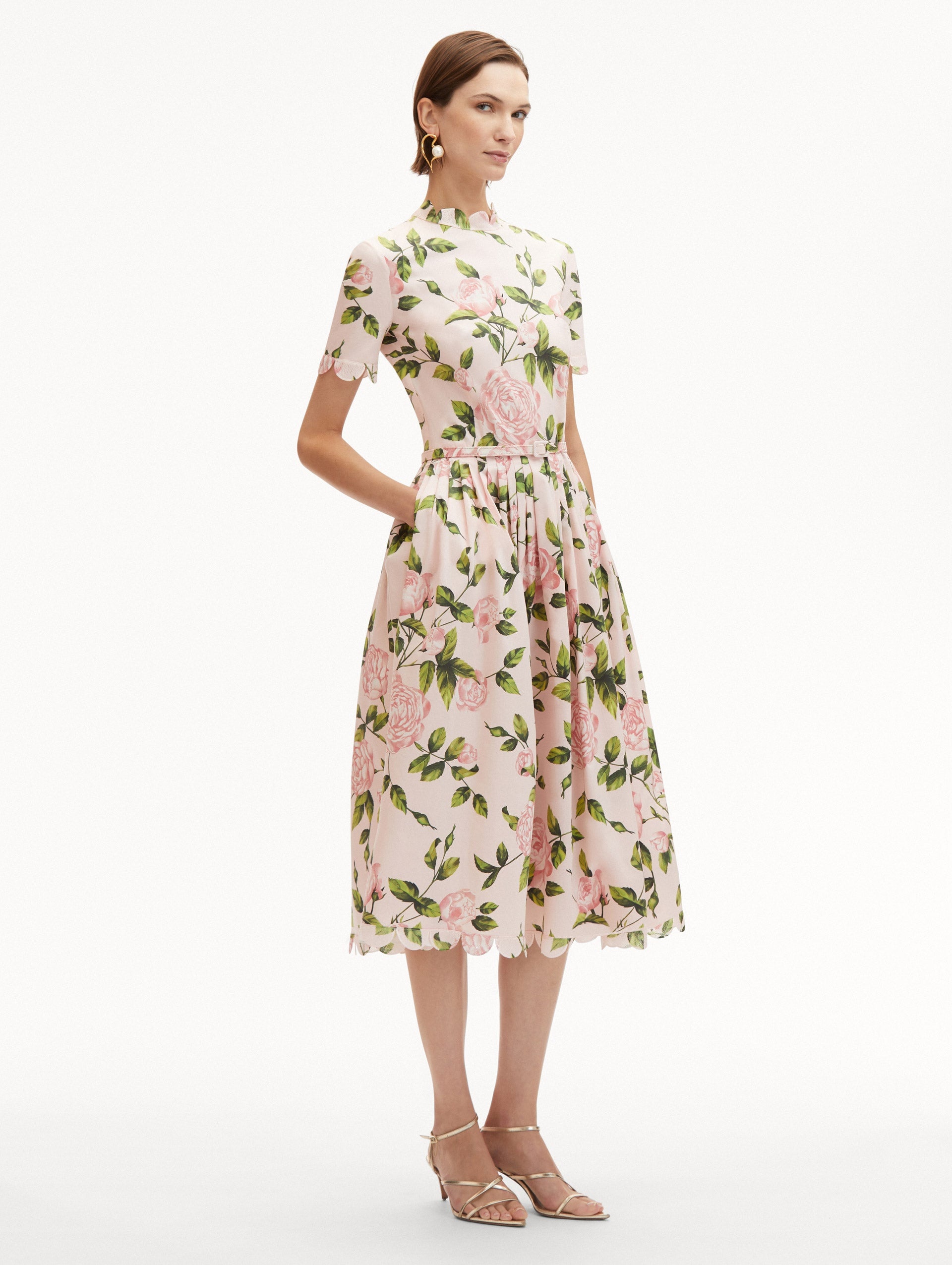 ENGLISH ROSE COTTON POPLIN DRESS - 4