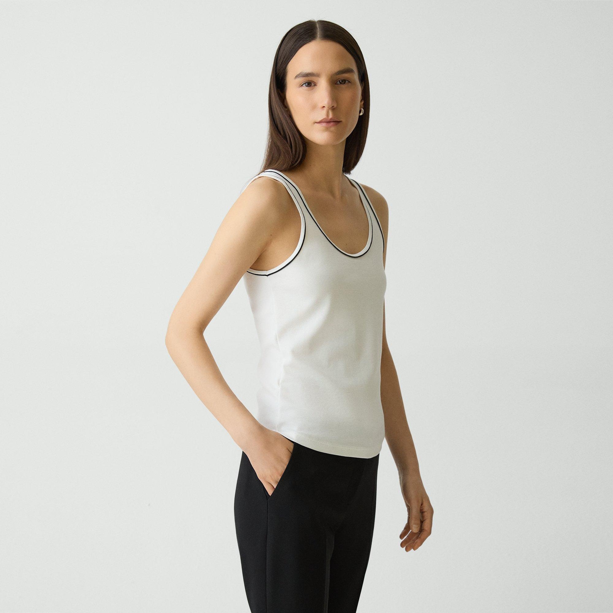 Scoop Neck Tank Top in Compact Stretch Knit - 2