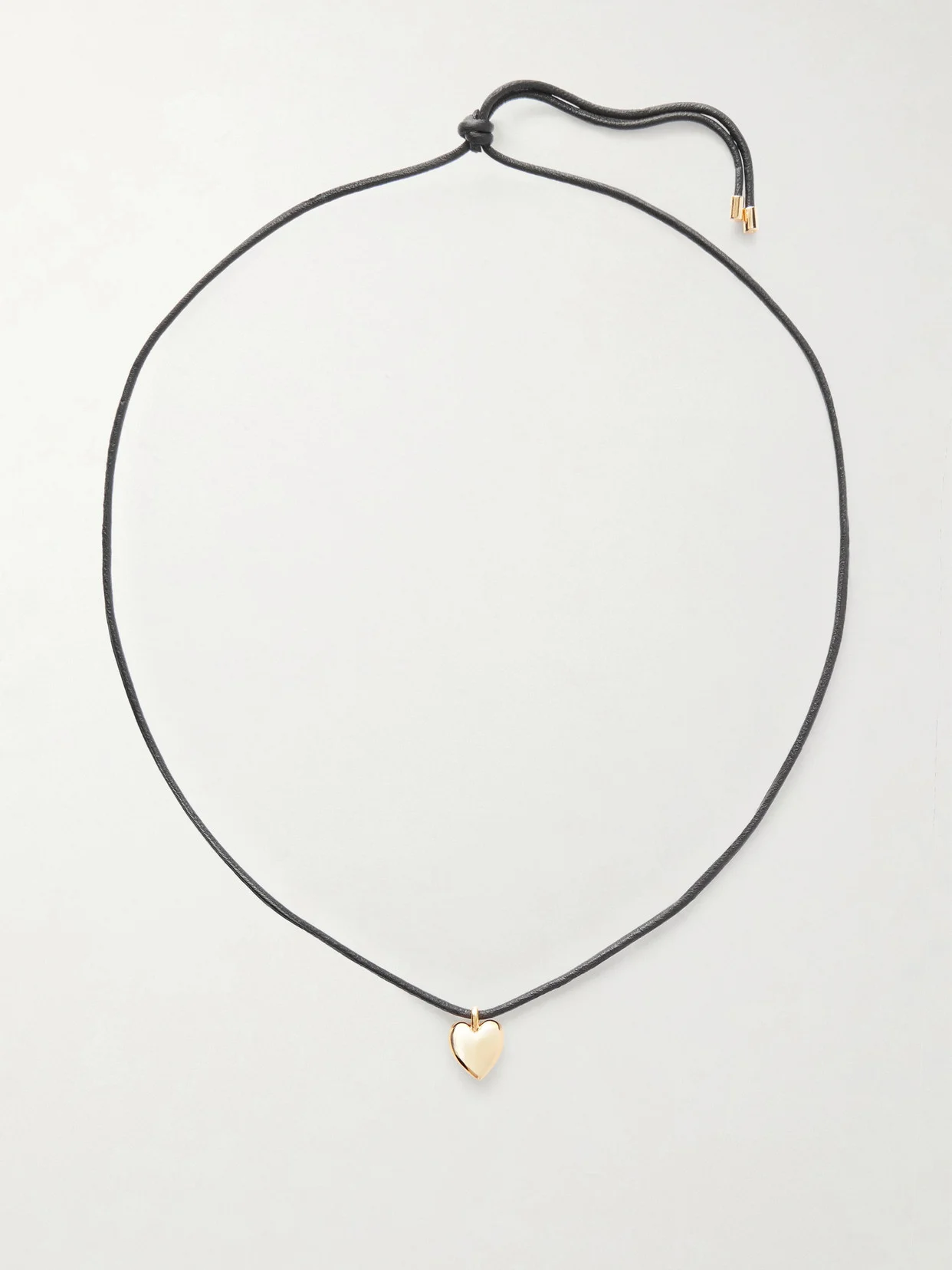 Puffy Heart Gold-plated And Leather Choker - 1