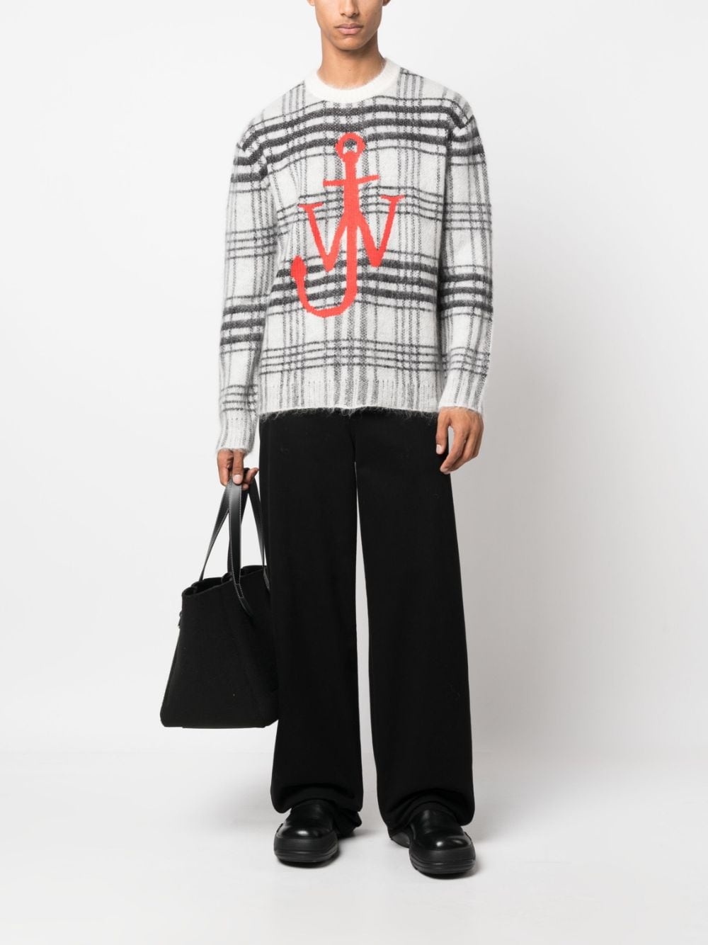 LOGO-INTARSIA TARTAN JUMPER - 3