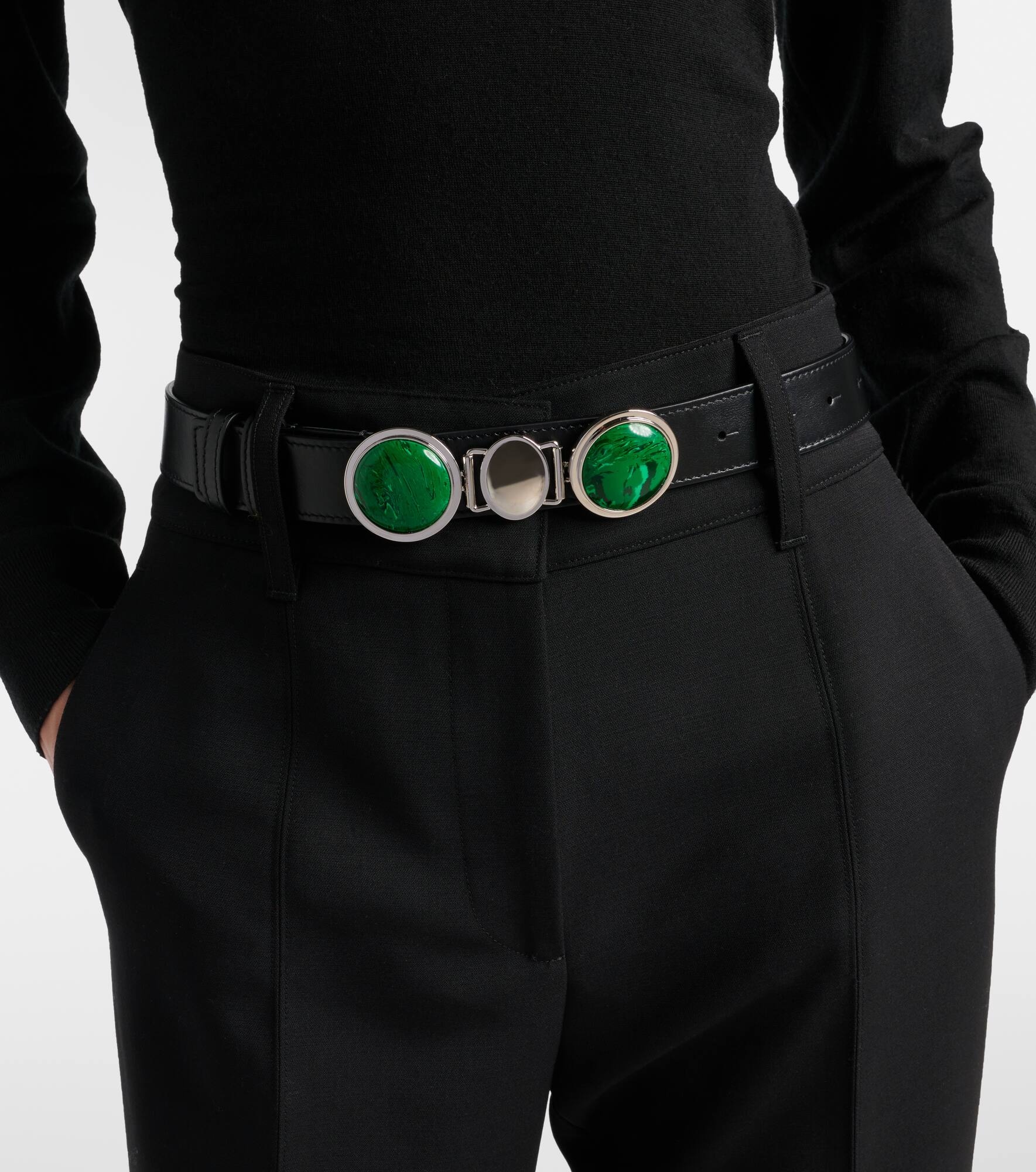 Grange embellished leather belt - 2