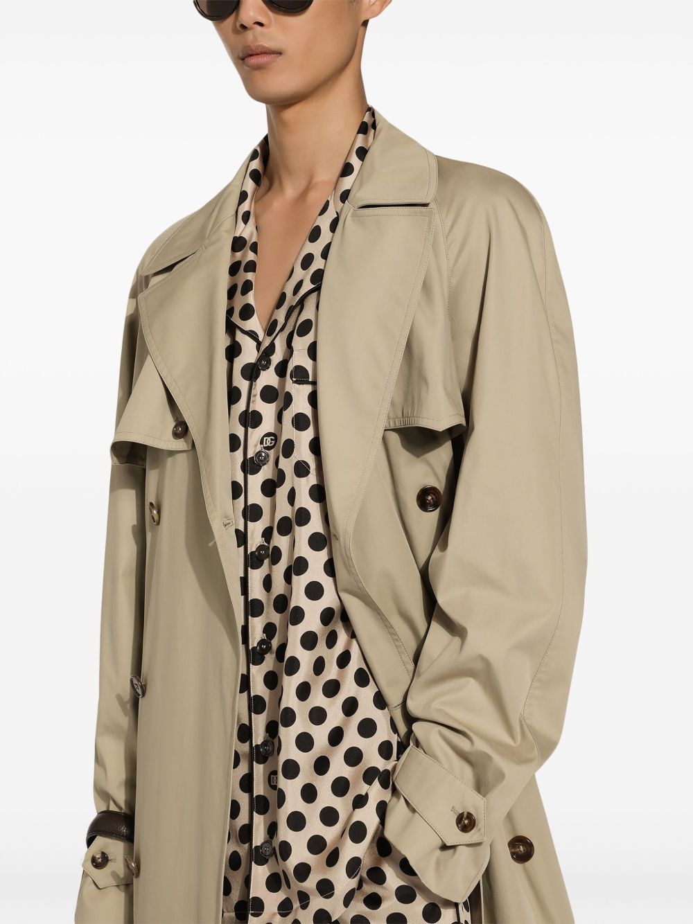 double-breasted cotton trench coat - 5